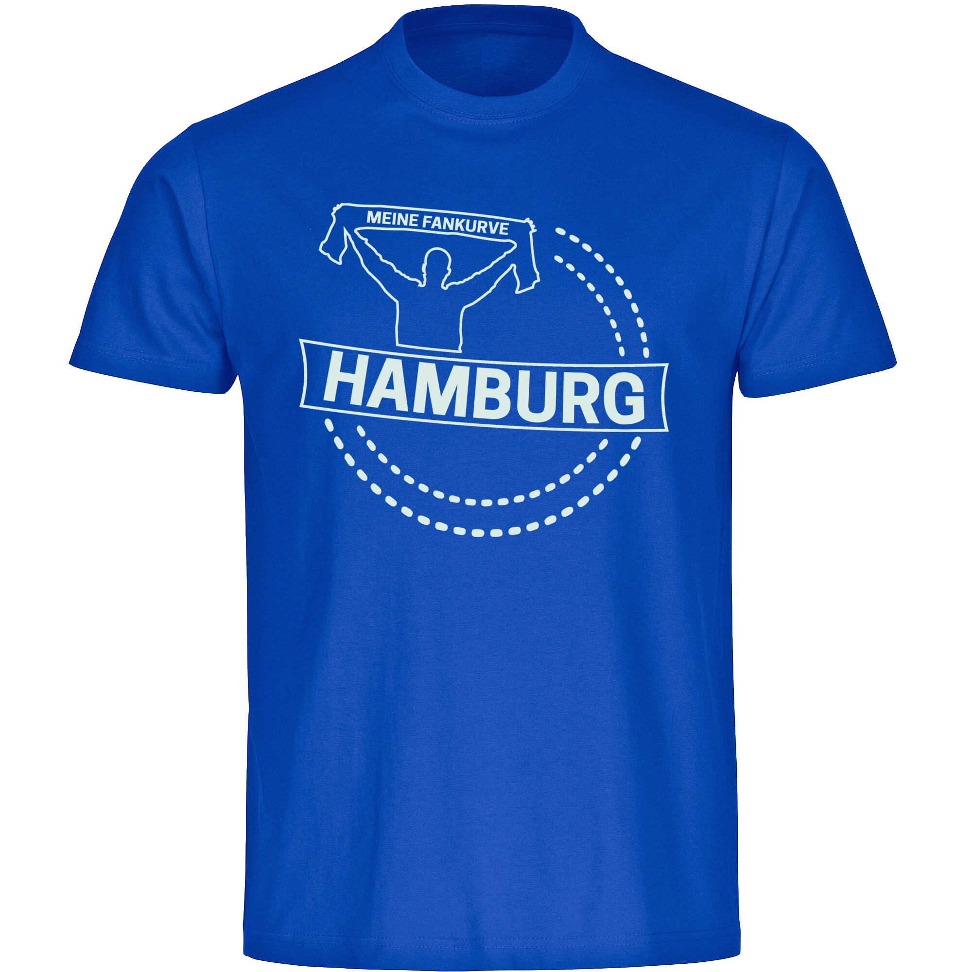 multifanshop Herren T-Shirt - Hamburg - Meine Fankurve - Druck wei&szlig; - M&auml;nner 