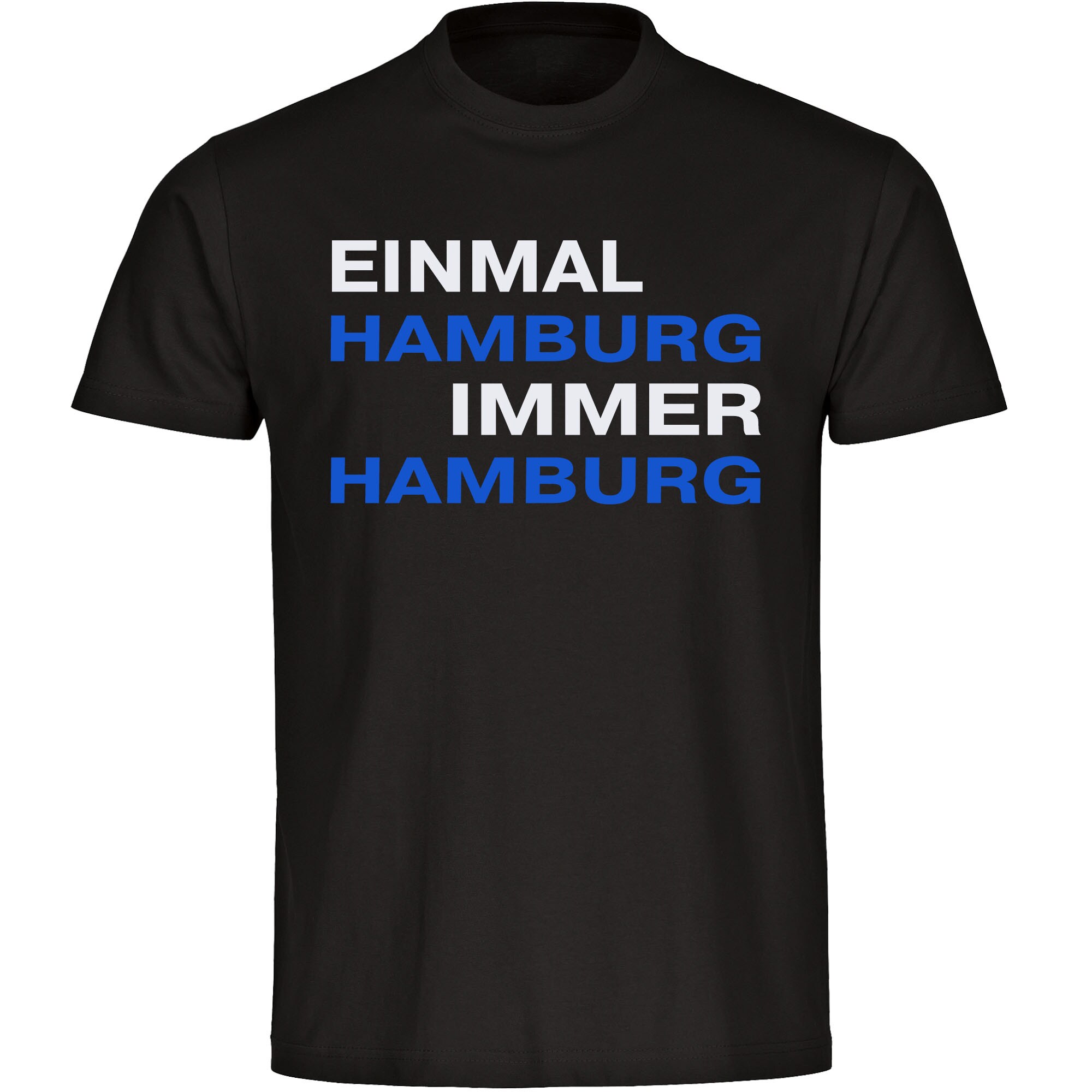 multifanshop Herren T-Shirt - Hamburg - Einmal Immer - Druck blau - M&auml;nner 