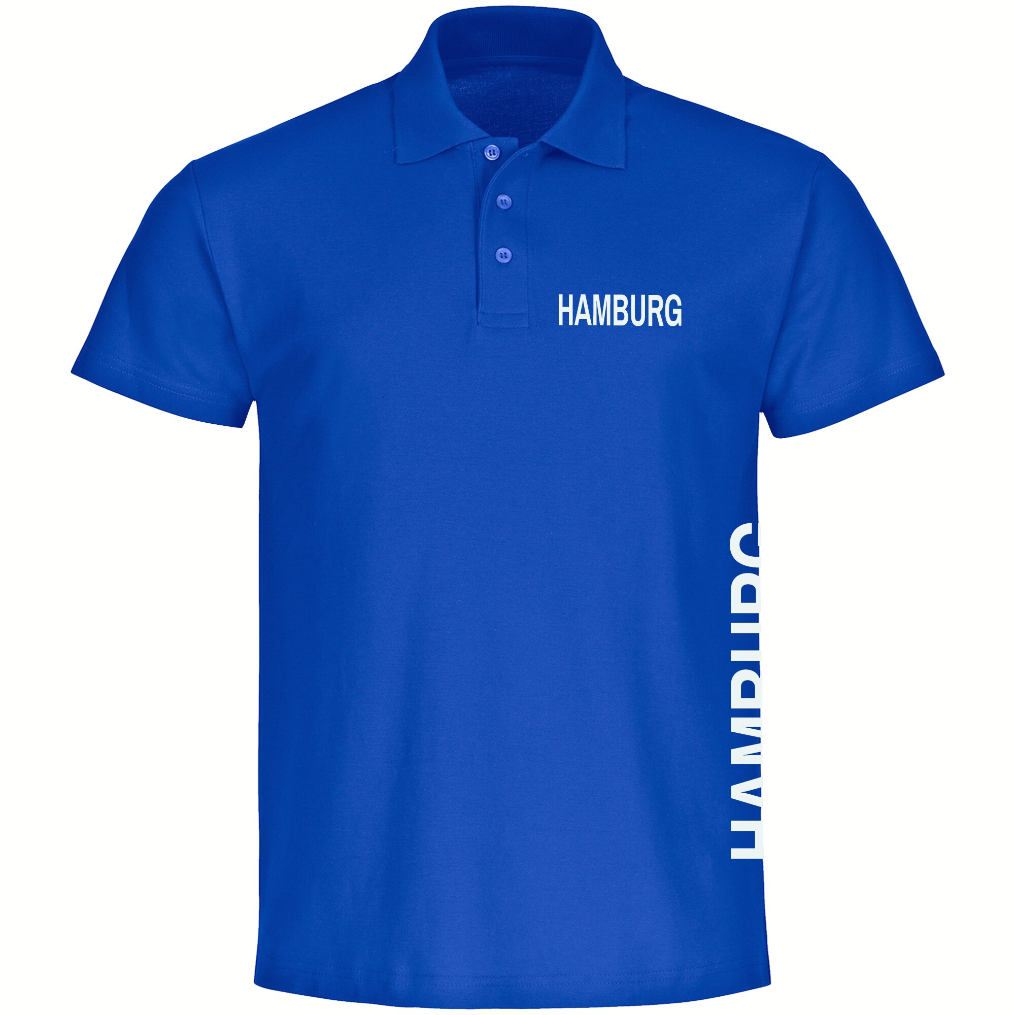multifanshop Poloshirt - Hamburg - Brust & Seite - Druck wei&szlig; - Polo 