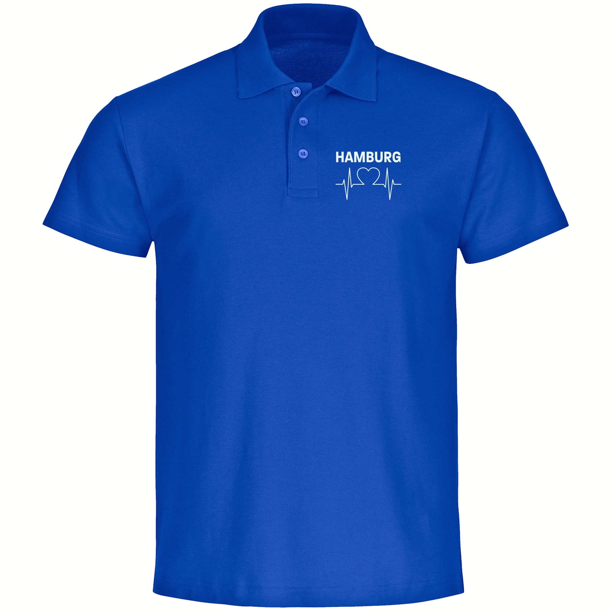 multifanshop Poloshirt - Hamburg - Herzschlag - Druck wei&szlig; - Polo 