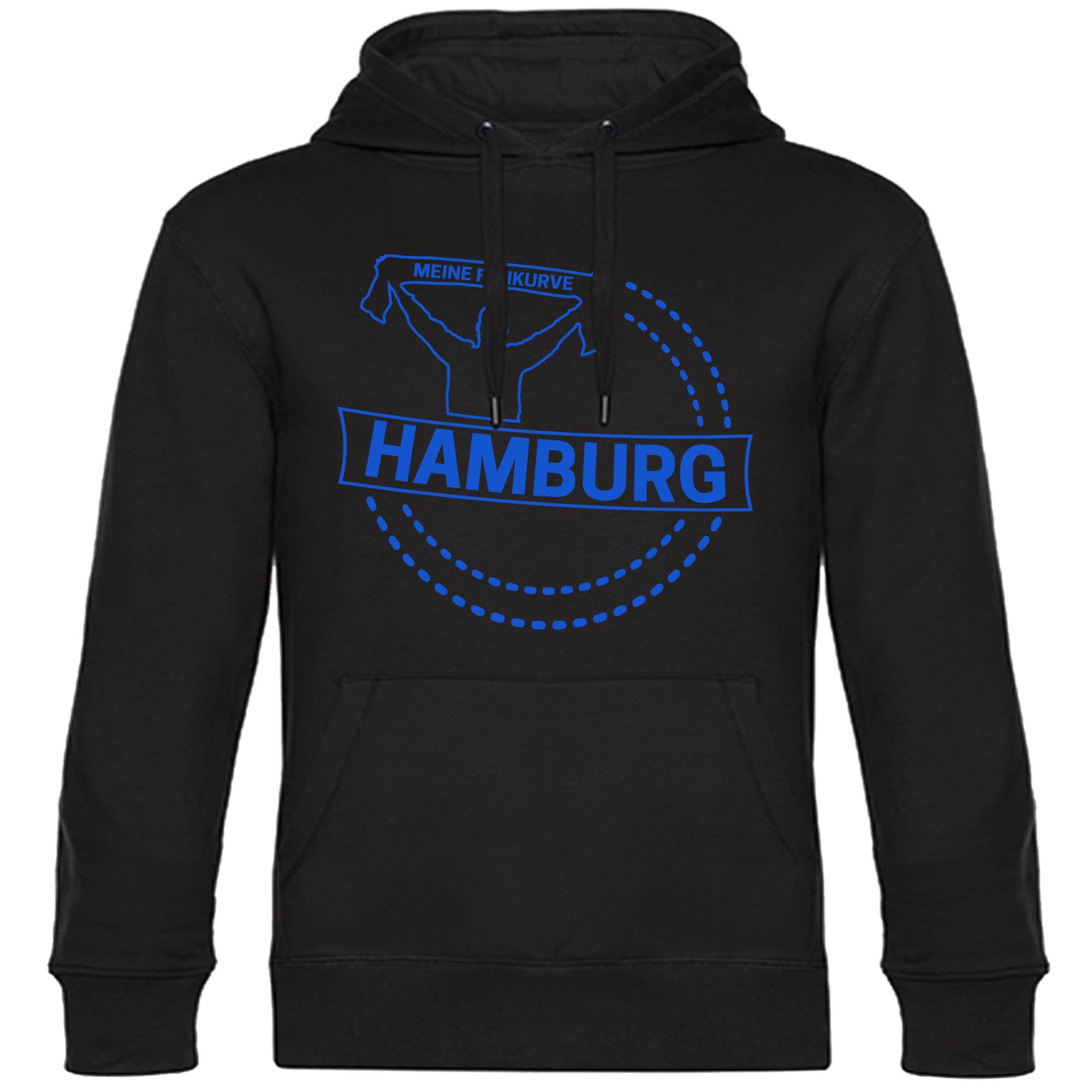 multifanshop Kapuzen Sweatshirt - Hamburg - Meine Fankurve - Druck blau - Hoodie 