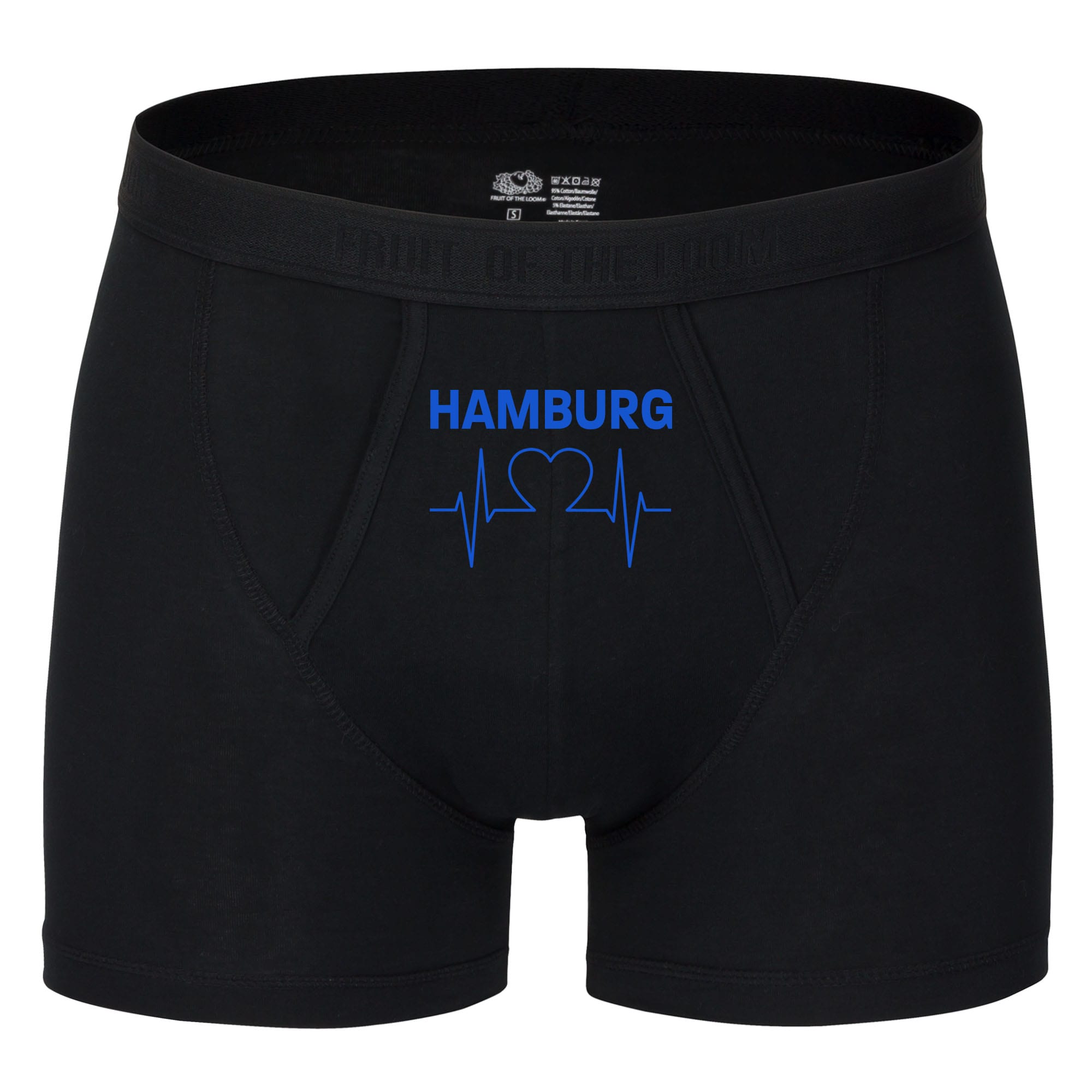 multifanshop Herren Boxer Short - Hamburg - Herzschlag - Druck blau - Unterw&auml;sche 