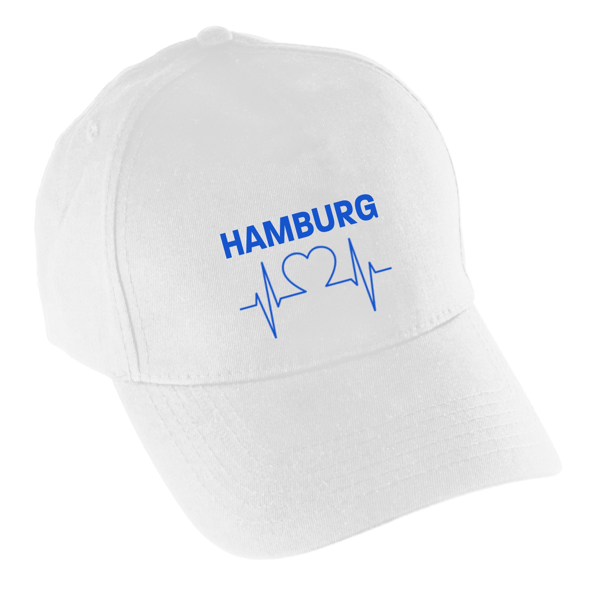 multifanshop Baseballcap - Hamburg - Herzschlag - Druck blau - M&uuml;tze 