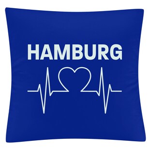 multifanshop Kissenbezug - Hamburg - Herzschlag - Druck weiß - Kissen 