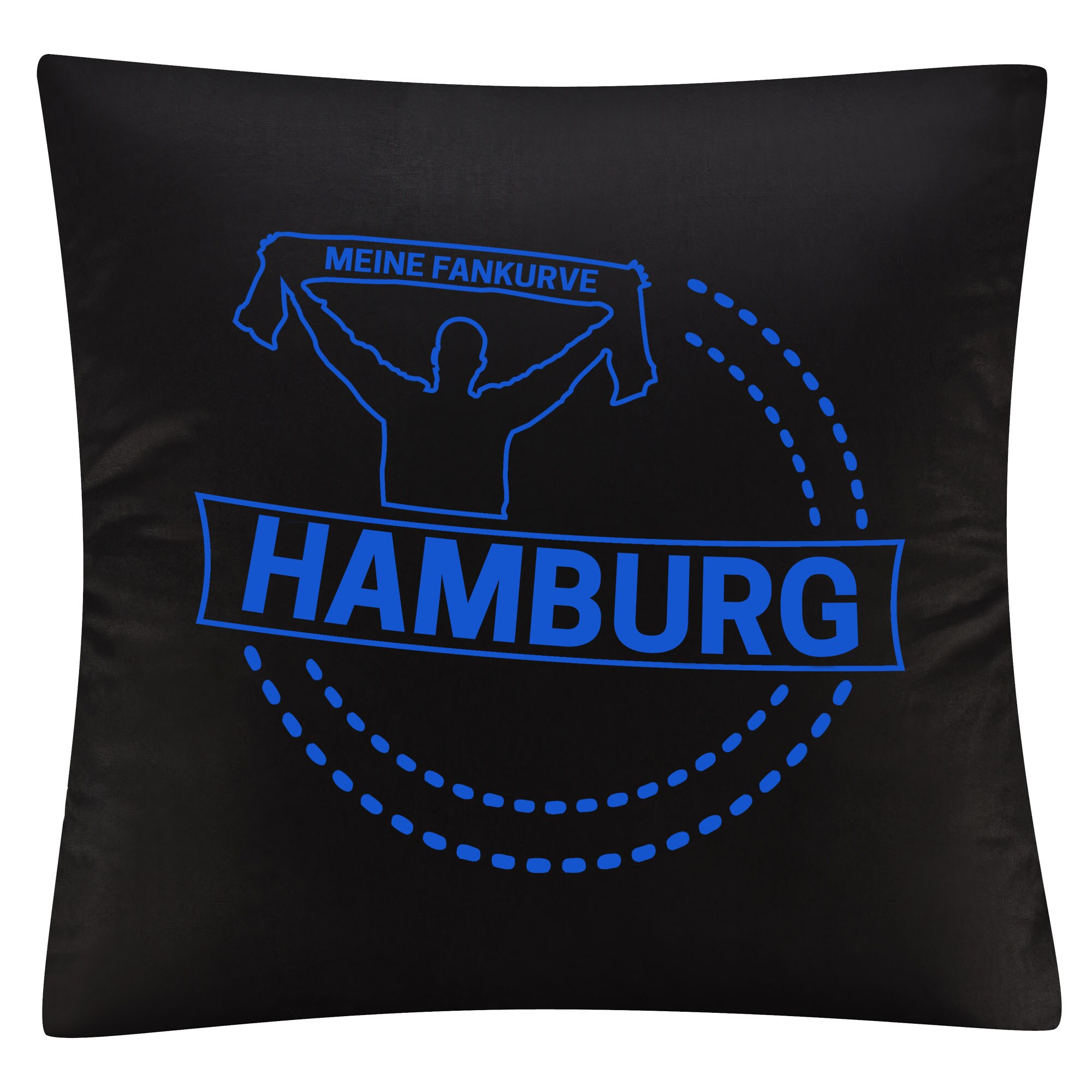 multifanshop Kissenbezug - Hamburg - Meine Fankurve - Druck blau - Kissen 