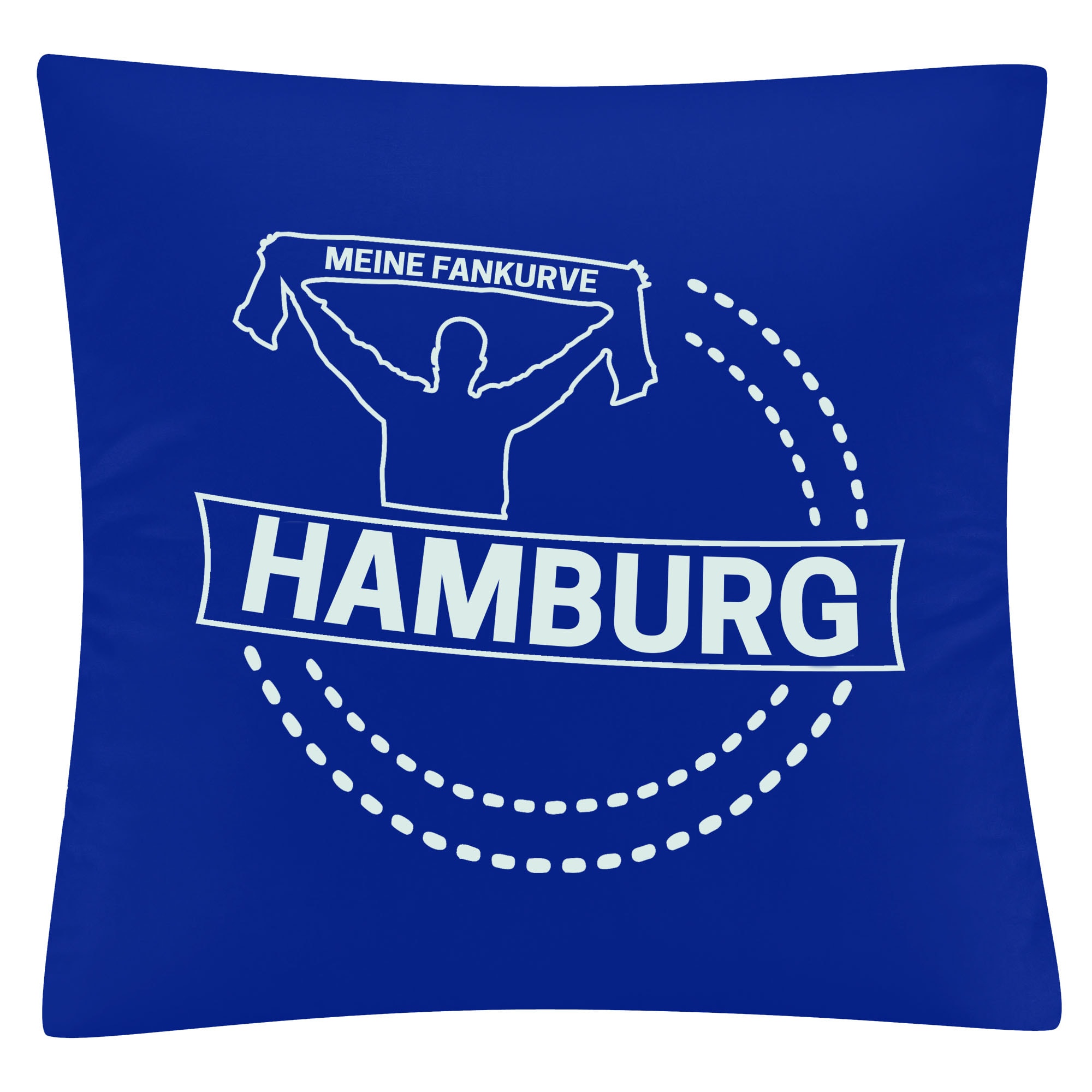 multifanshop Kissenbezug - Hamburg - Meine Fankurve - Druck wei&szlig; - Kissen 