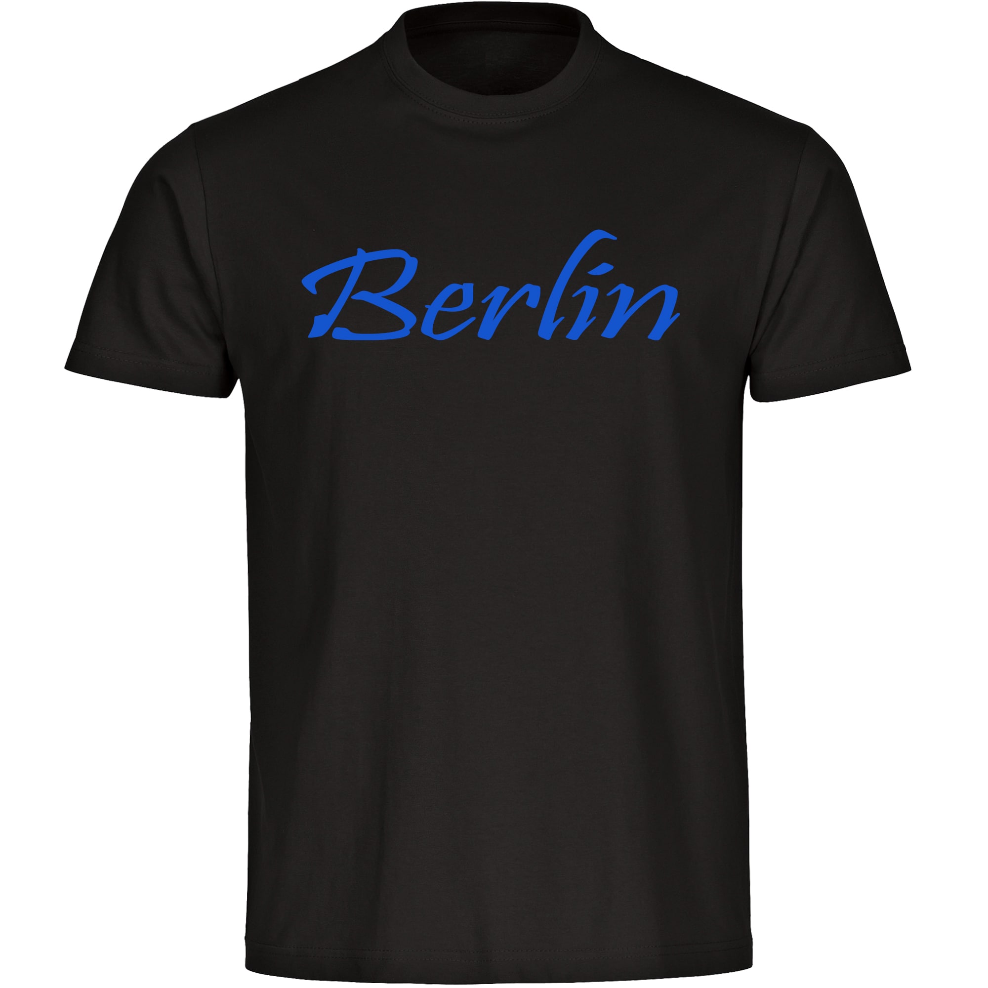 multifanshop Herren T-Shirt - Berlin blau - Schriftzug - Druck blau - M&auml;nner 
