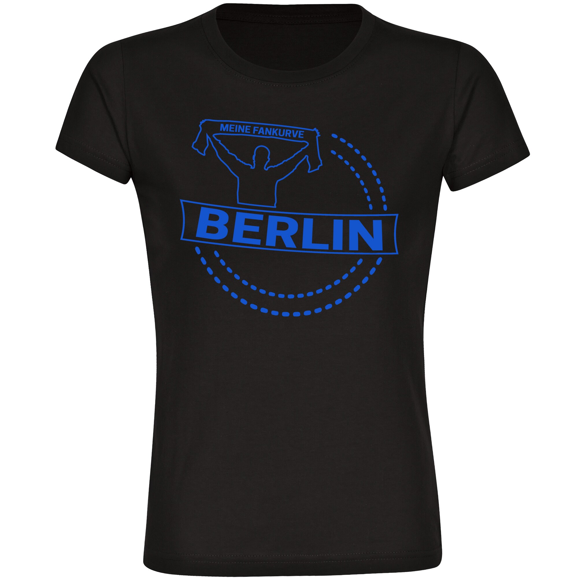 multifanshop Damen T-Shirt - Berlin blau - Meine Fankurve - Druck blau - Frauen 