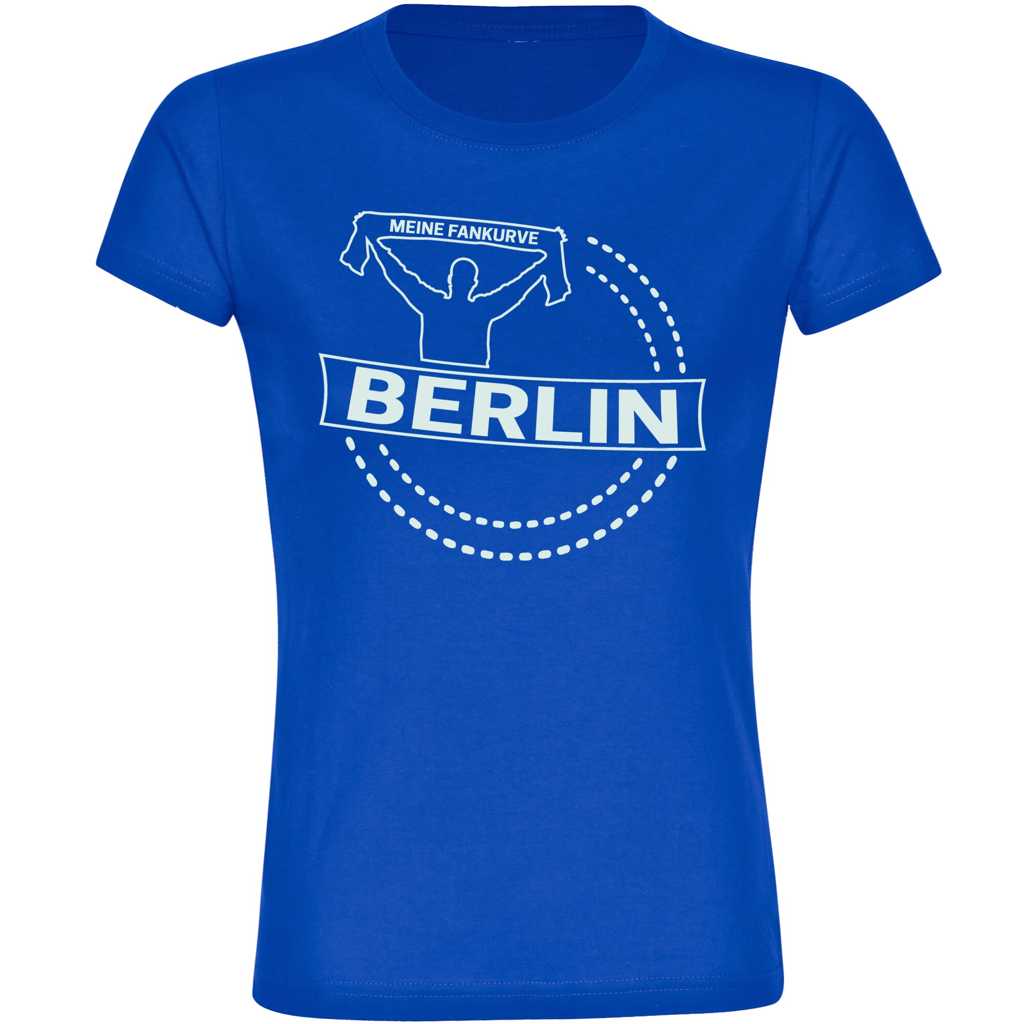 multifanshop Damen T-Shirt - Berlin blau - Meine Fankurve - Druck wei&szlig; - Frauen 