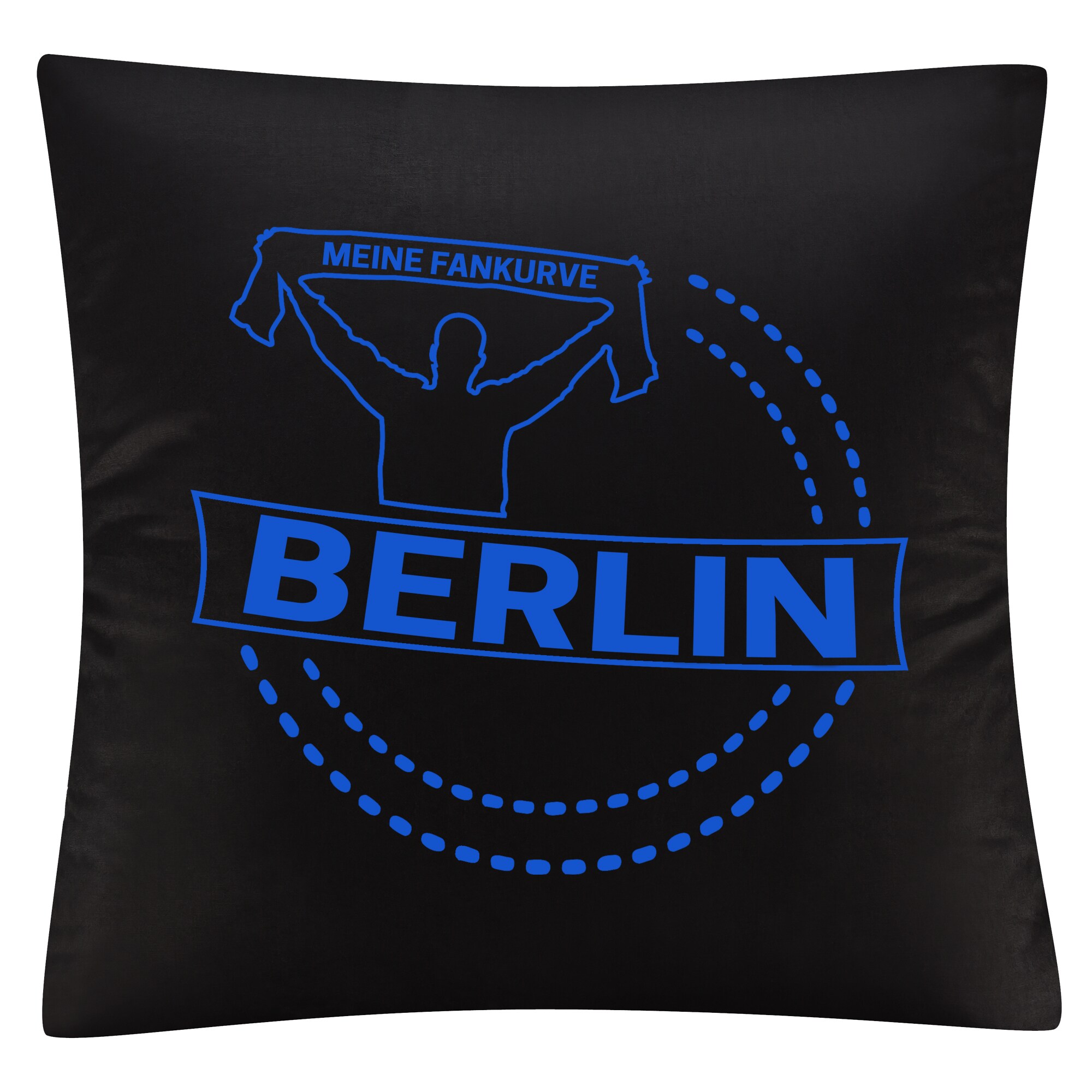 multifanshop Kissenbezug - Berlin blau - Meine Fankurve - Druck blau - Kissen 