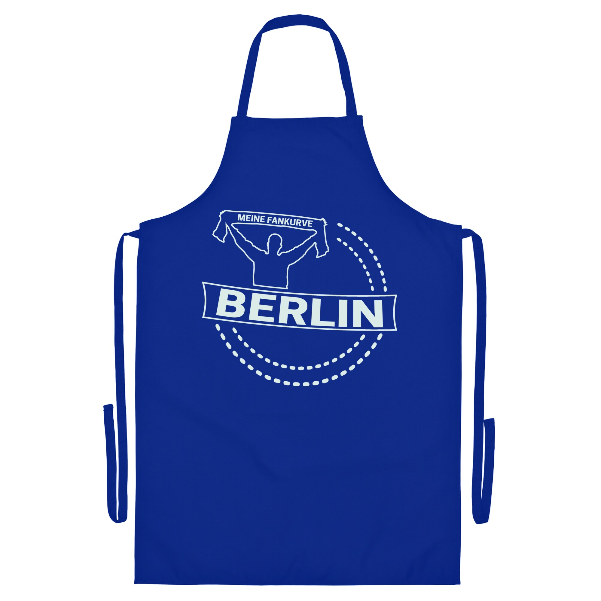 multifanshop Grillsch&uuml;rze - Berlin blau - Meine Fankurve - Druck wei&szlig; - Sch&uuml;rze 