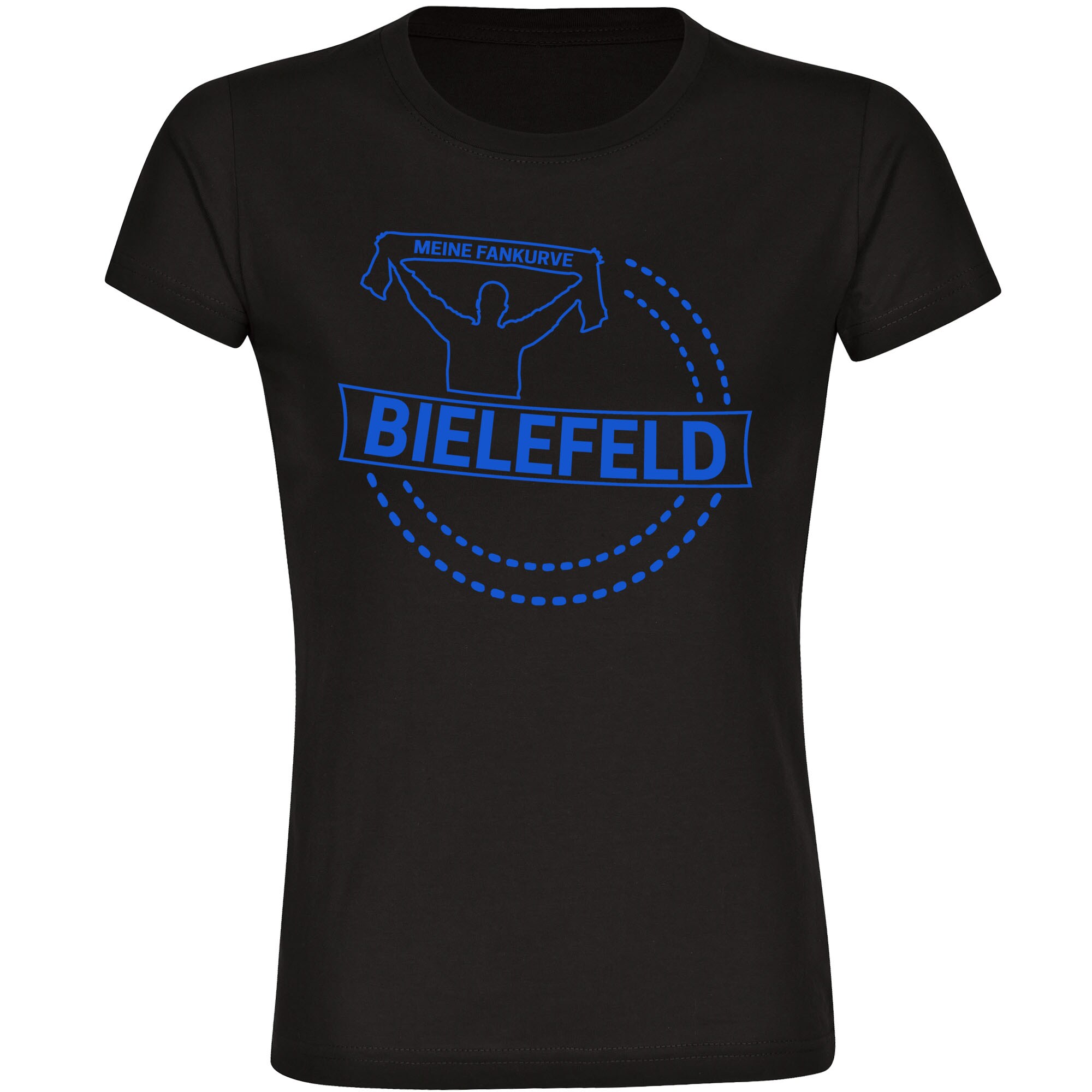 multifanshop Damen T-Shirt - Bielefeld - Meine Fankurve - Druck blau - Frauen 