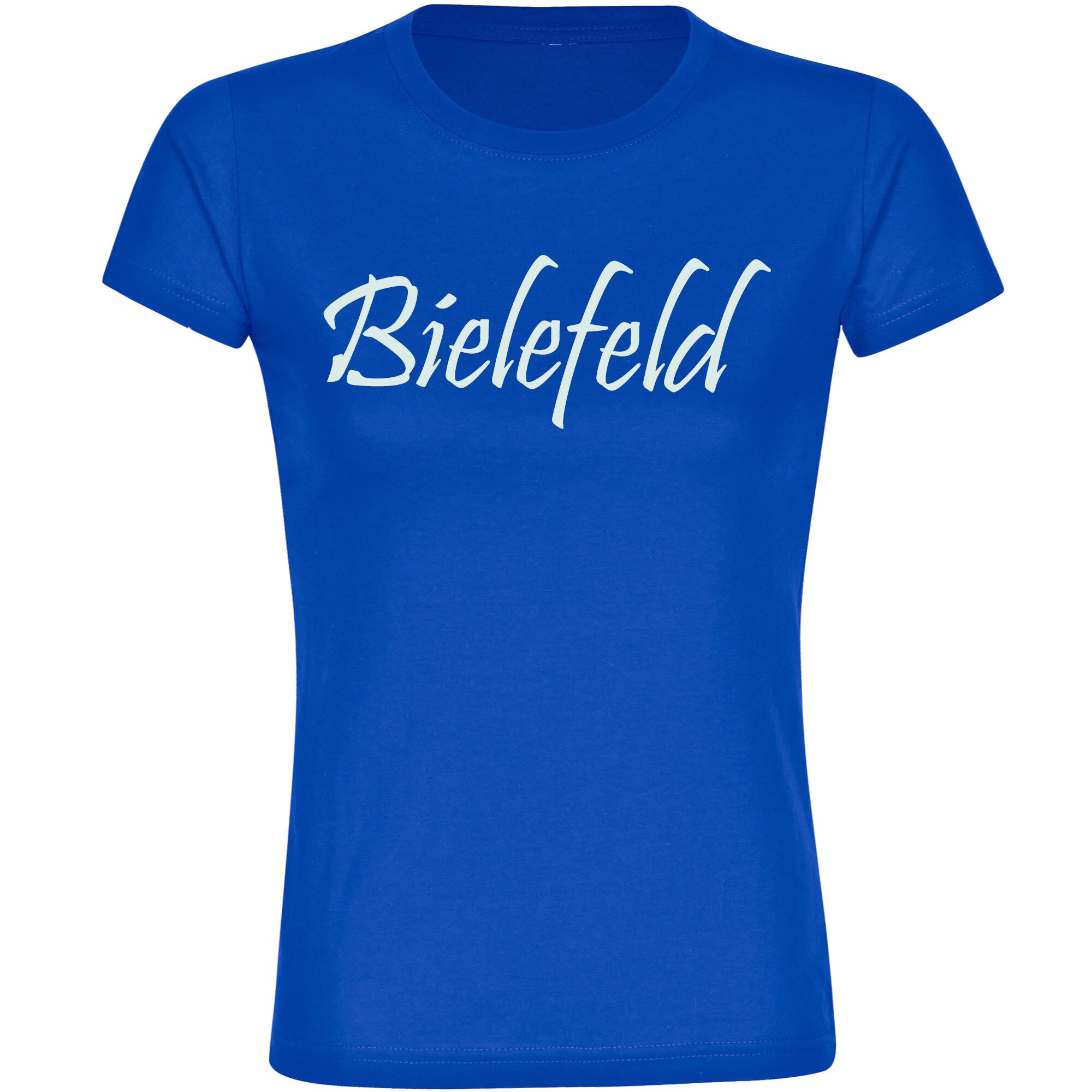 multifanshop Damen T-Shirt - Bielefeld - Schriftzug - Druck wei&szlig; - Frauen 