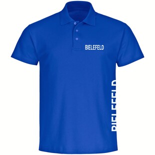 multifanshop Poloshirt - Bielefeld - Brust & Seite - Druck weiß - Polo 