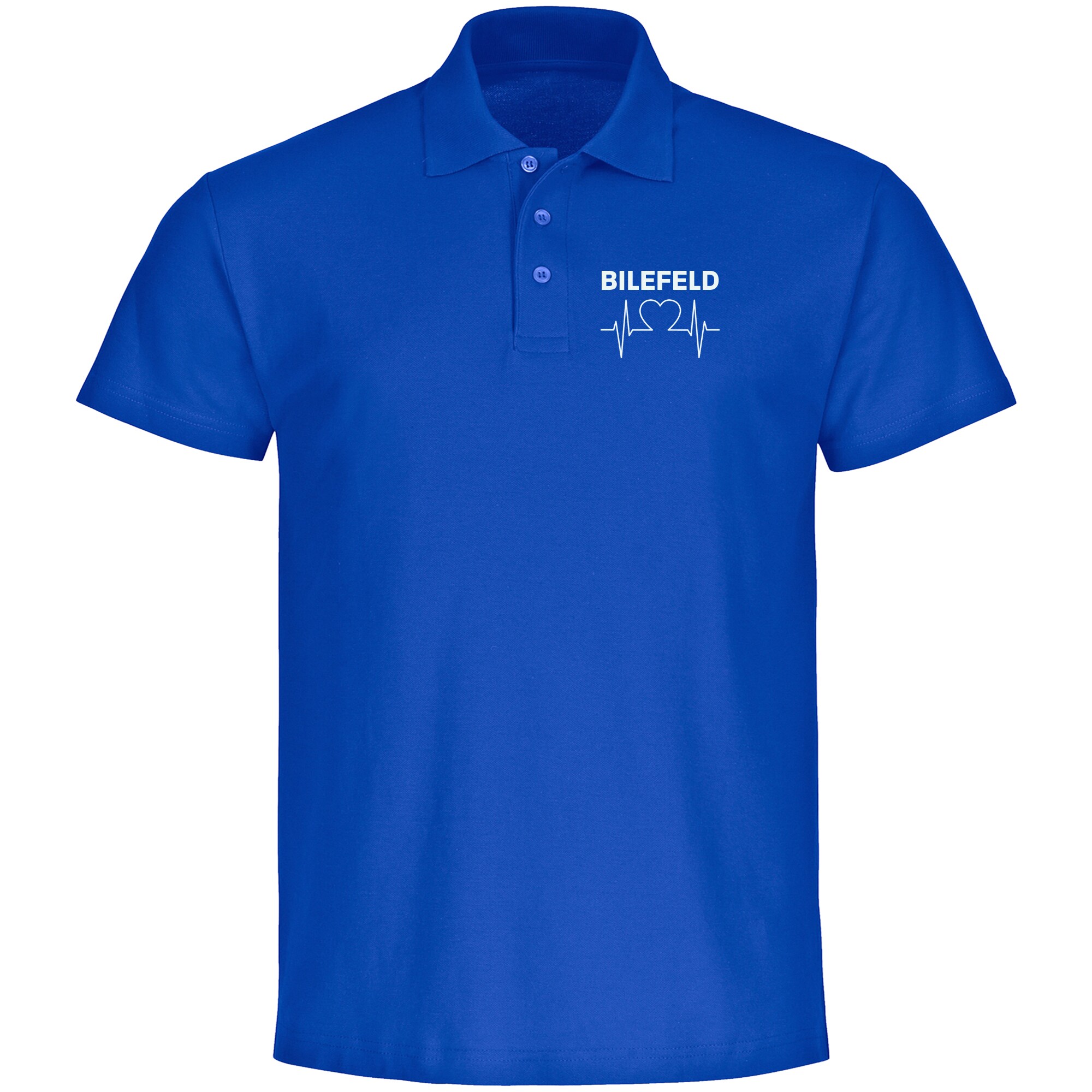 multifanshop Poloshirt - Bielefeld - Herzschlag - Druck wei&szlig; - Polo 