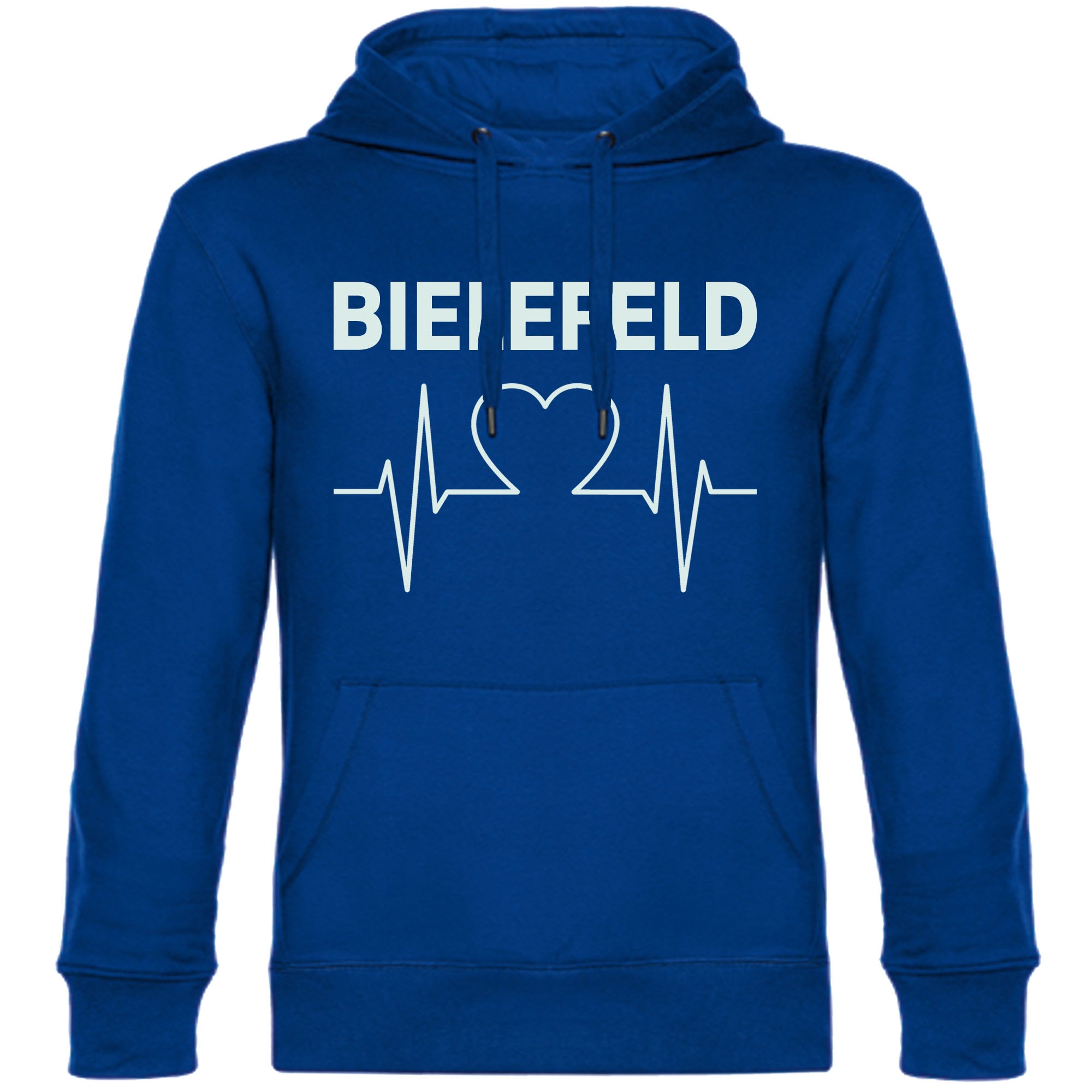 multifanshop Kapuzen Sweatshirt - Bielefeld - Herzschlag - Druck wei&szlig; - Hoodie 