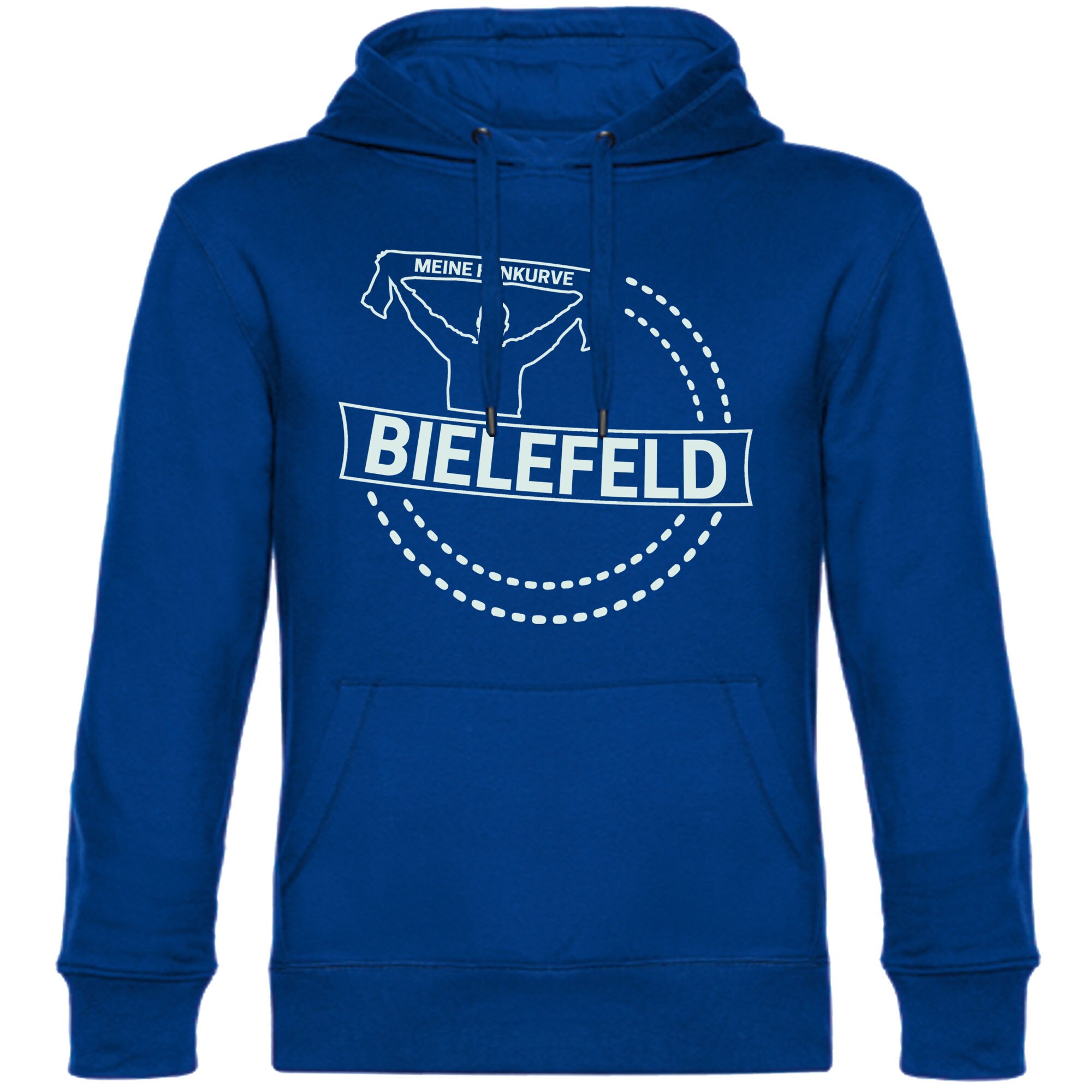 multifanshop Kapuzen Sweatshirt - Bielefeld - Meine Fankurve - Druck wei&szlig; - Hoodie 