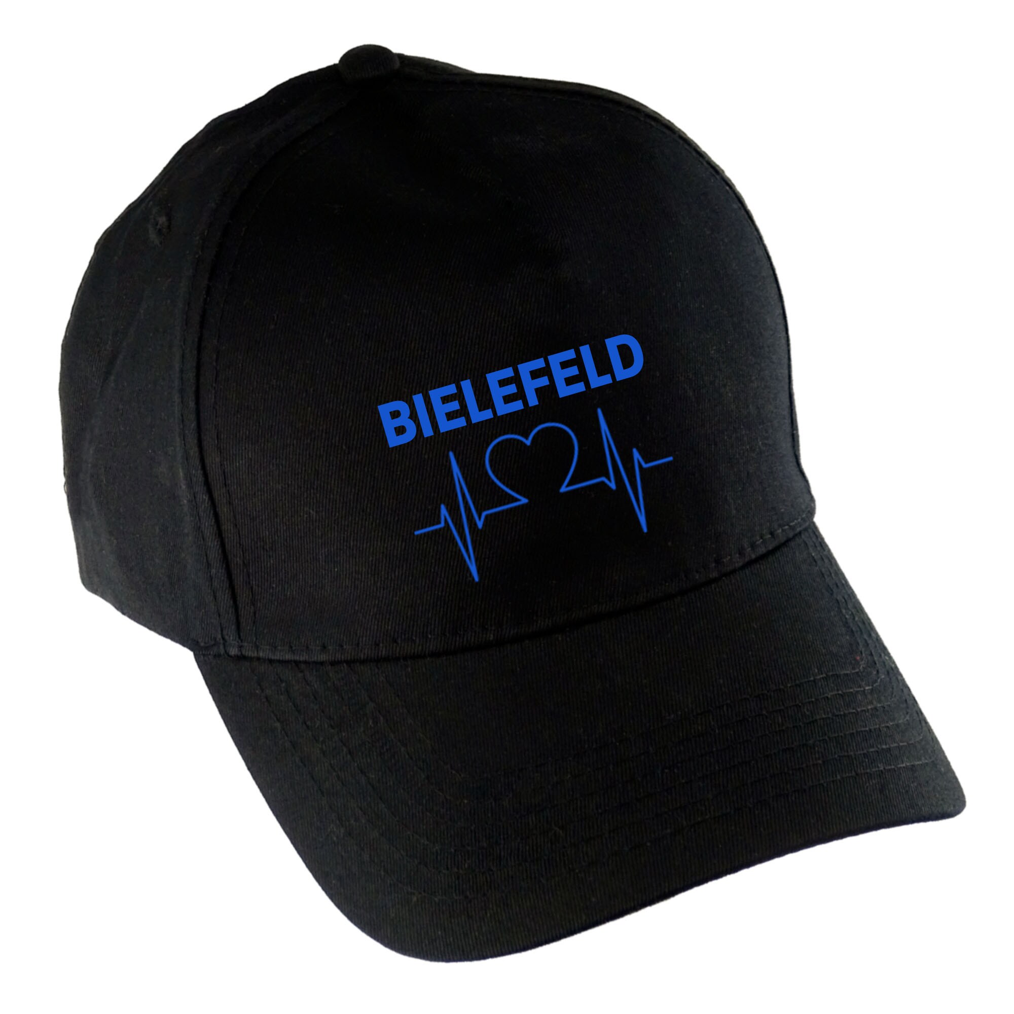 multifanshop Baseballcap - Bielefeld - Herzschlag - Druck blau - M&uuml;tze 