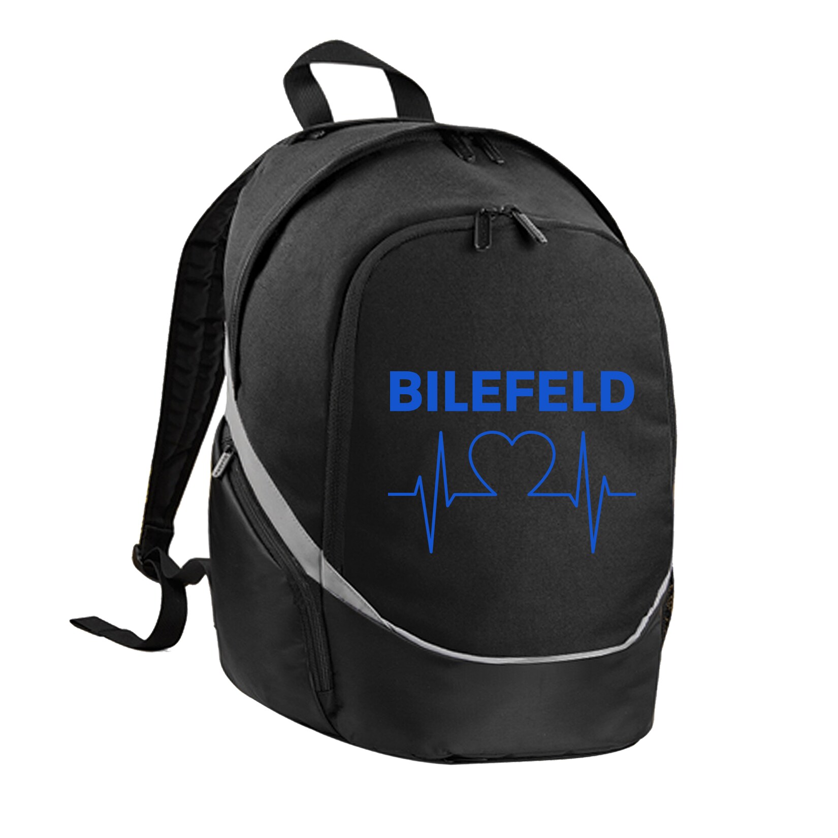 Rucksack - Bielefeld - Herzschlag - Druck blau - Tasche