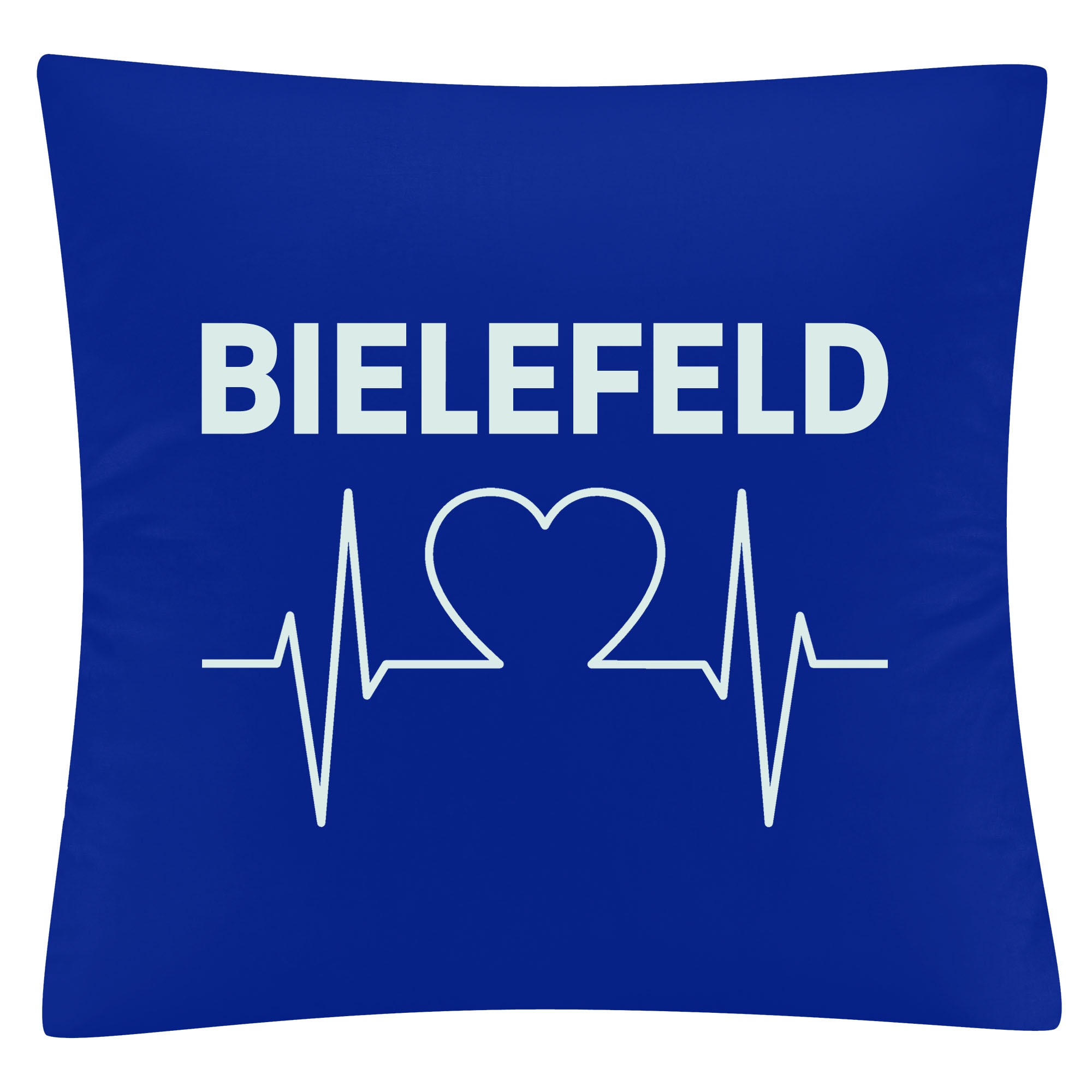 multifanshop Kissenbezug - Bielefeld - Herzschlag - Druck wei&szlig; - Kissen 
