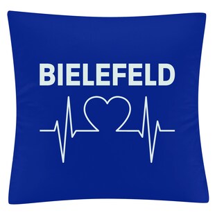 multifanshop Kissenbezug - Bielefeld - Herzschlag - Druck weiß - Kissen 