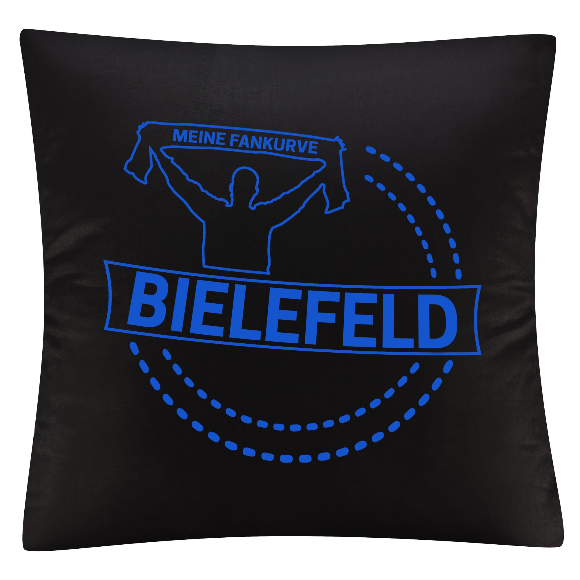 multifanshop Kissenbezug - Bielefeld - Meine Fankurve - Druck blau - Kissen 