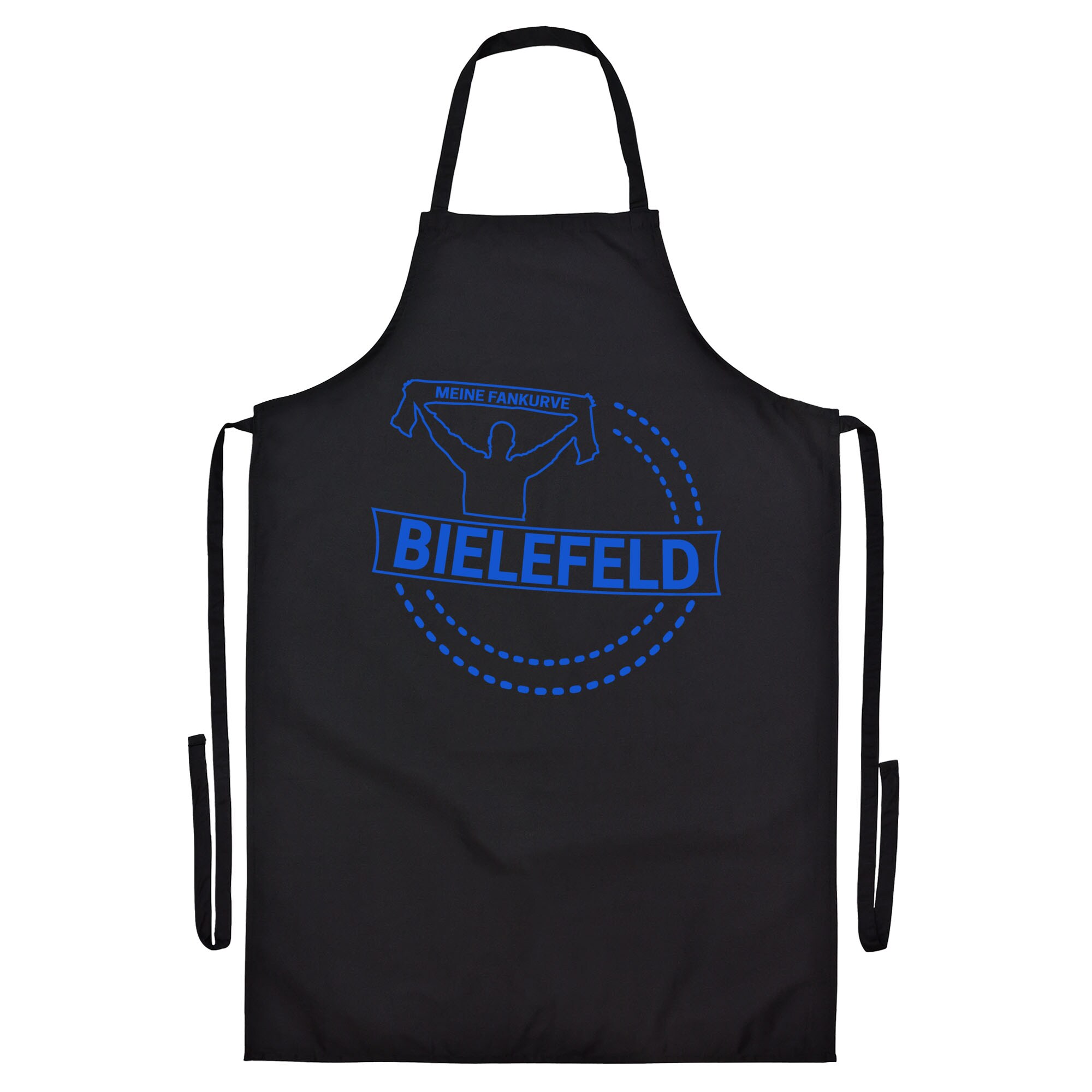multifanshop Grillsch&uuml;rze - Bielefeld - Meine Fankurve - Druck blau - Sch&uuml;rze 