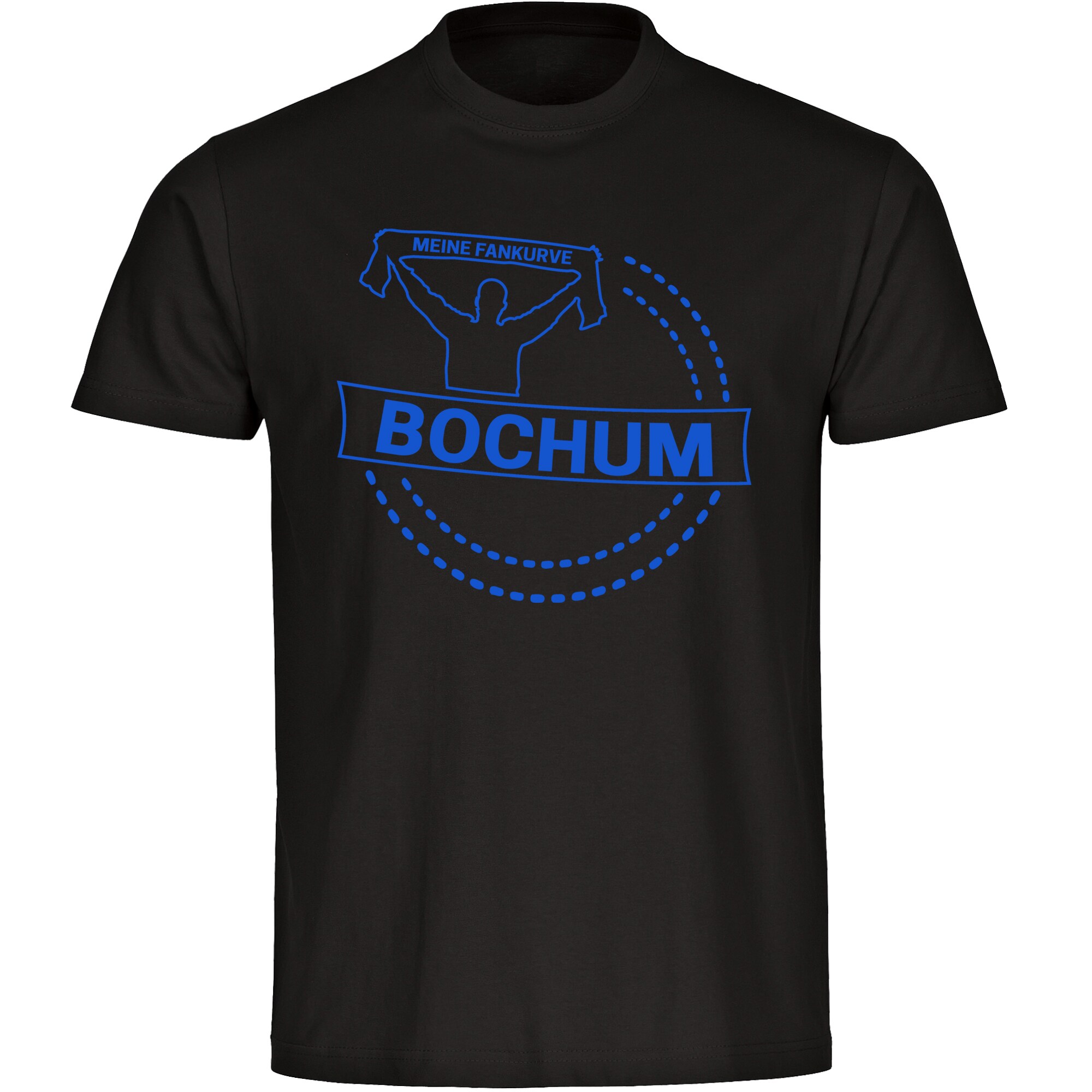 multifanshop Herren T-Shirt - Bochum - Meine Fankurve - Druck blau - M&auml;nner 