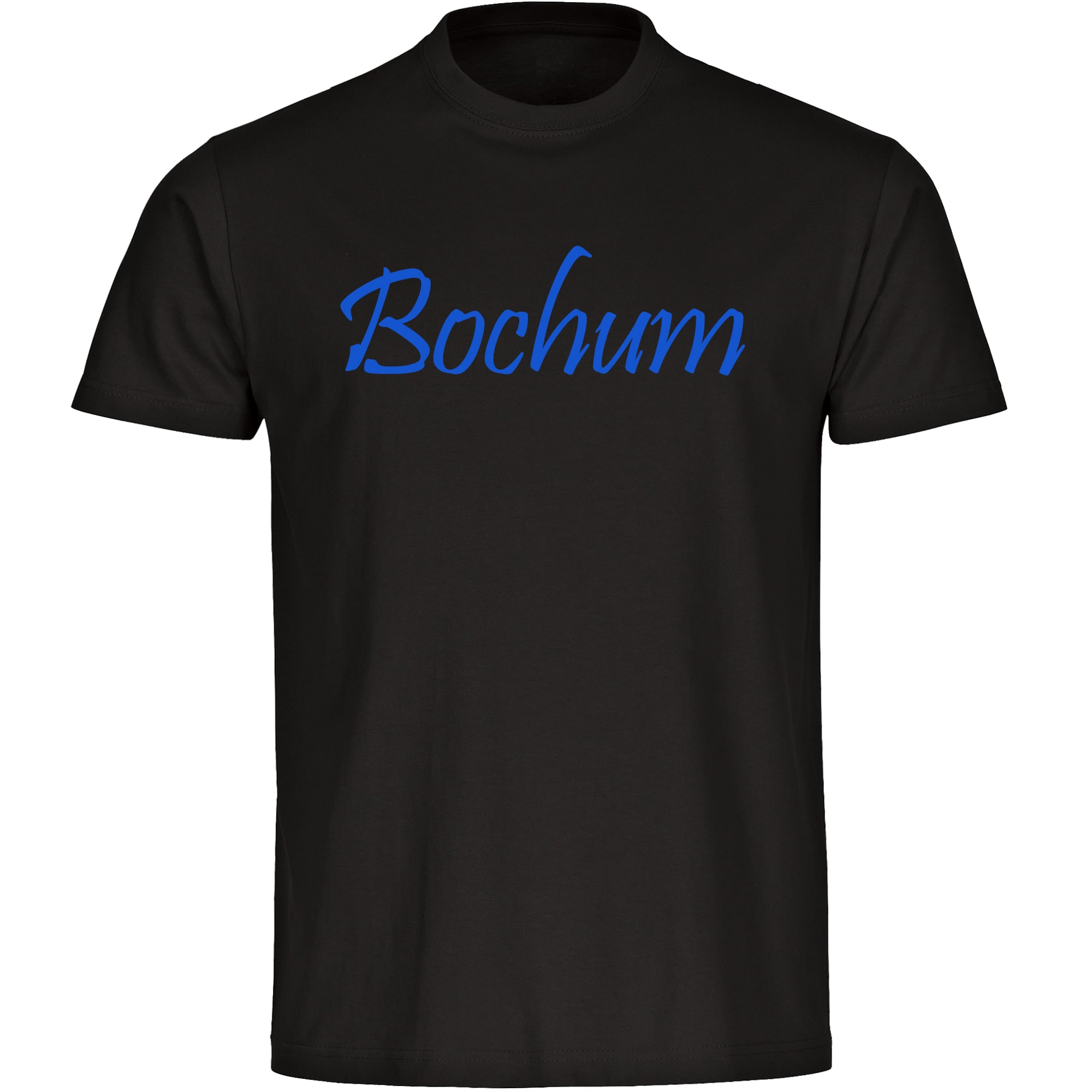 multifanshop Herren T-Shirt - Bochum - Schriftzug - Druck blau - M&auml;nner 