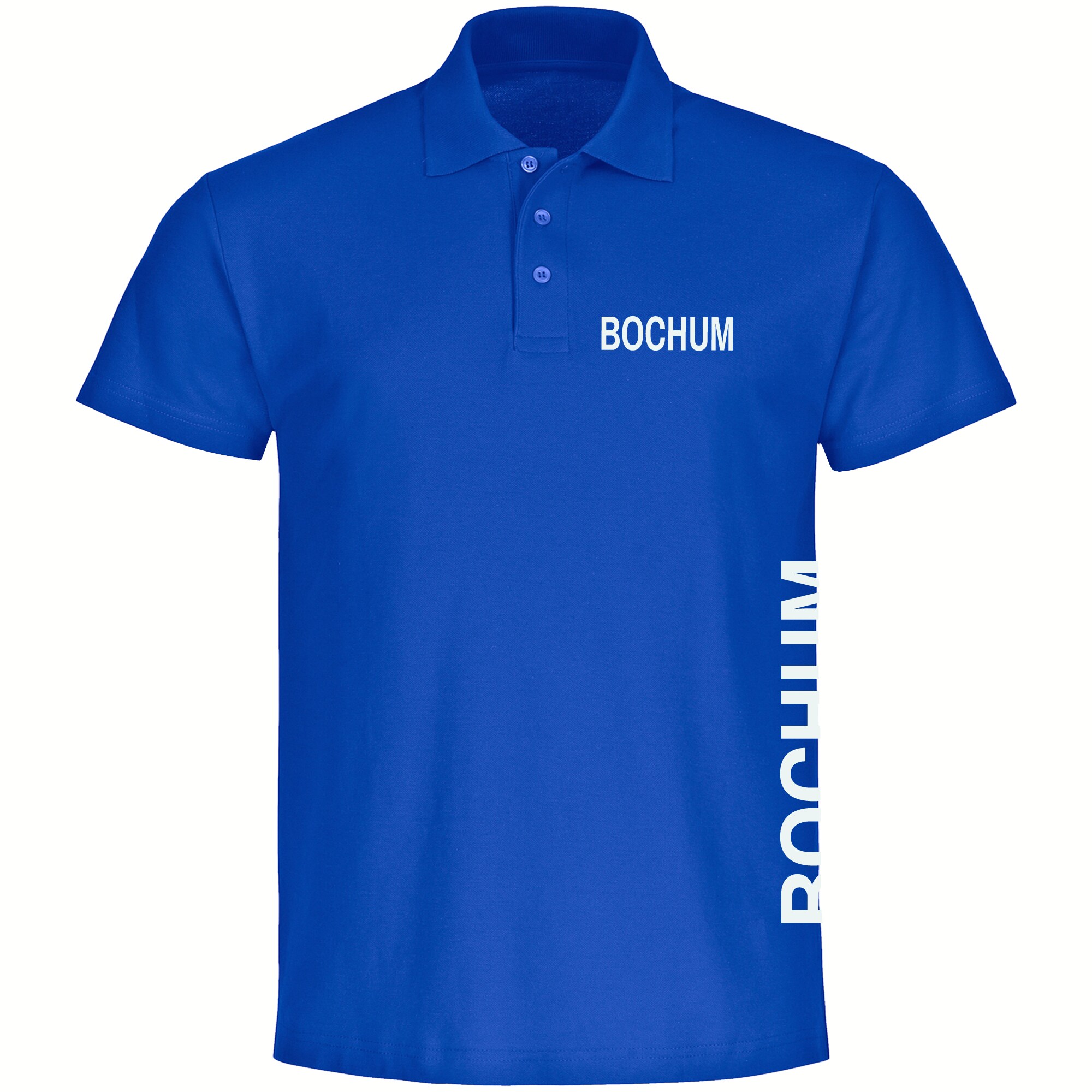 multifanshop Poloshirt - Bochum - Brust & Seite - Druck wei&szlig; - Polo 