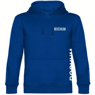 multifanshop Kapuzen Sweatshirt - Bochum - Brust & Seite - Druck weiß - Hoodie 