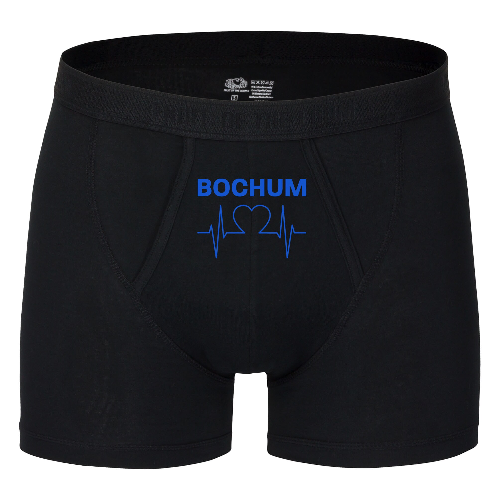 multifanshop Herren Boxer Short - Bochum - Herzschlag - Druck blau - Unterw&auml;sche 