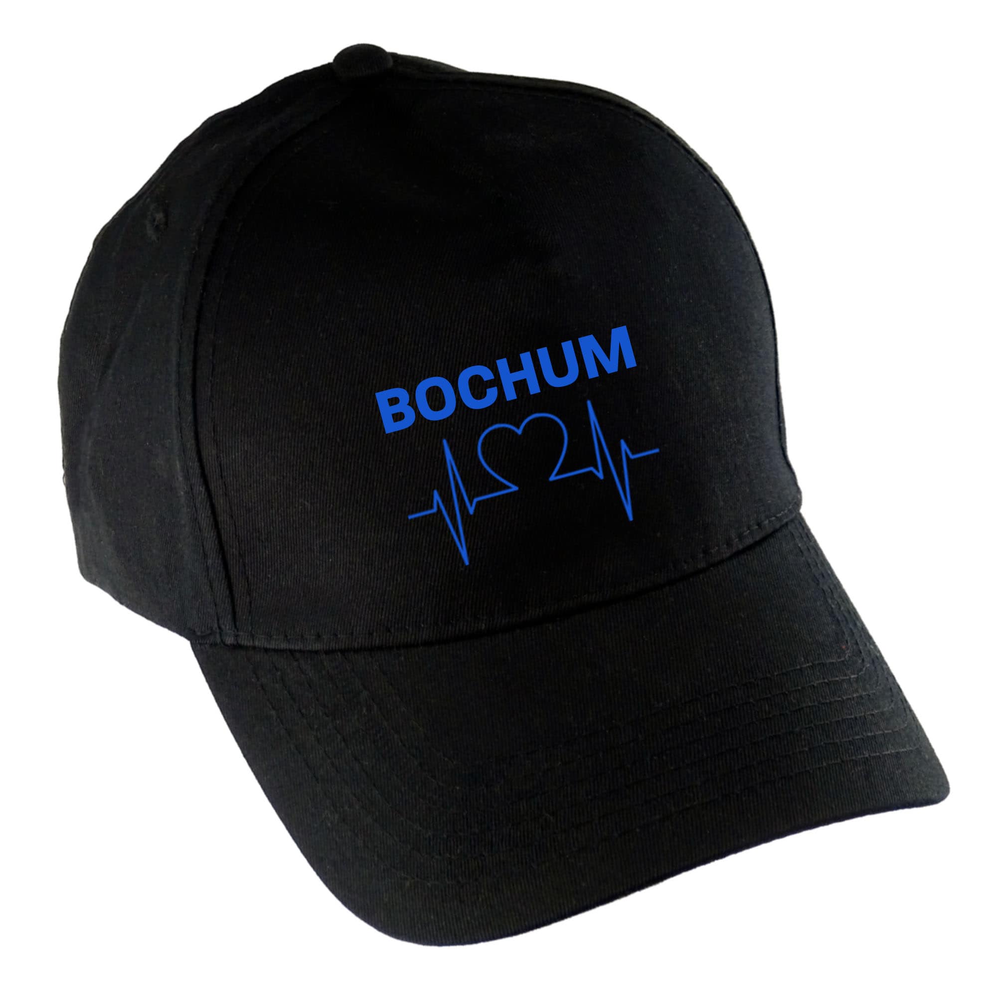 multifanshop Baseballcap - Bochum - Herzschlag - Druck blau - M&uuml;tze 