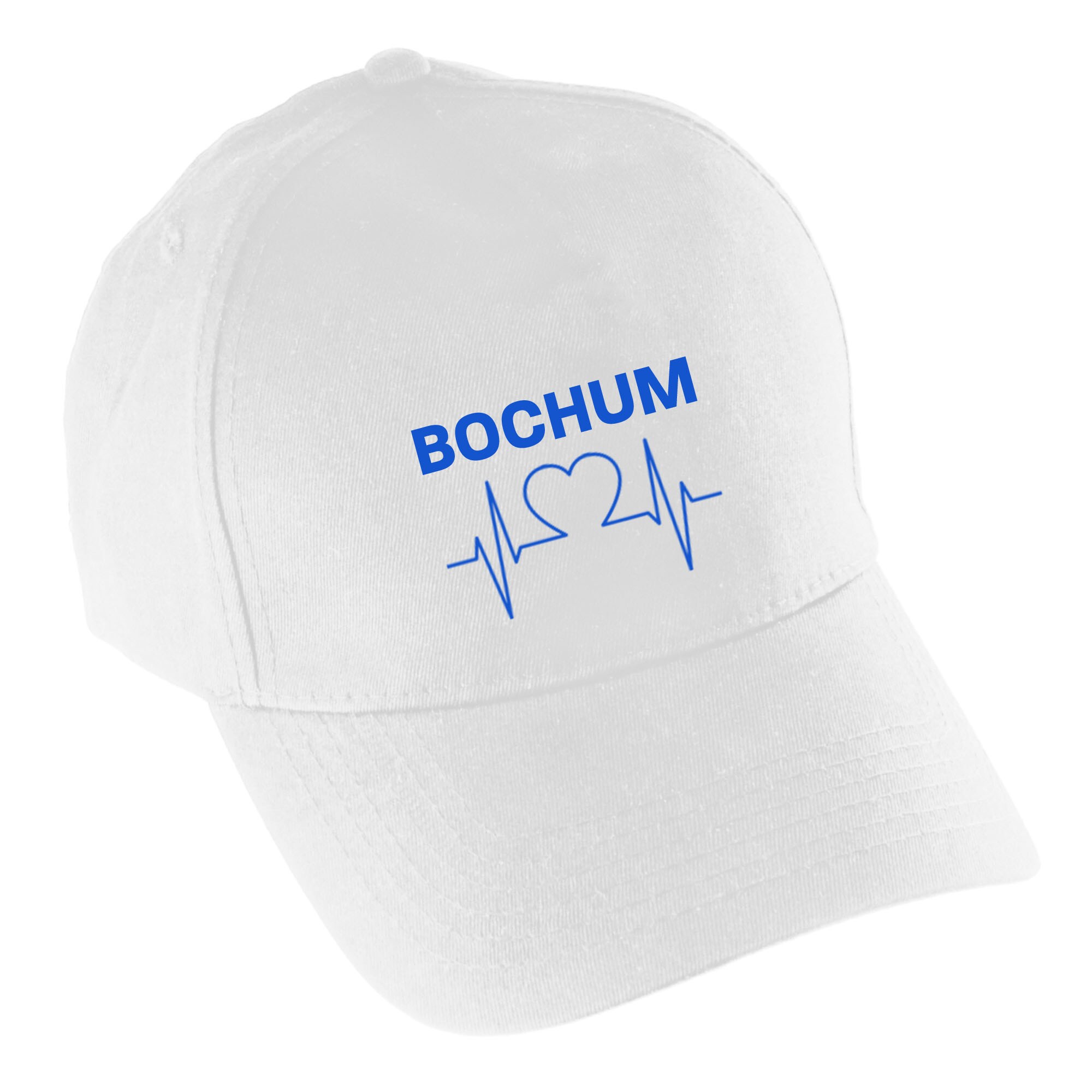multifanshop Baseballcap - Bochum - Herzschlag - Druck blau - M&uuml;tze 