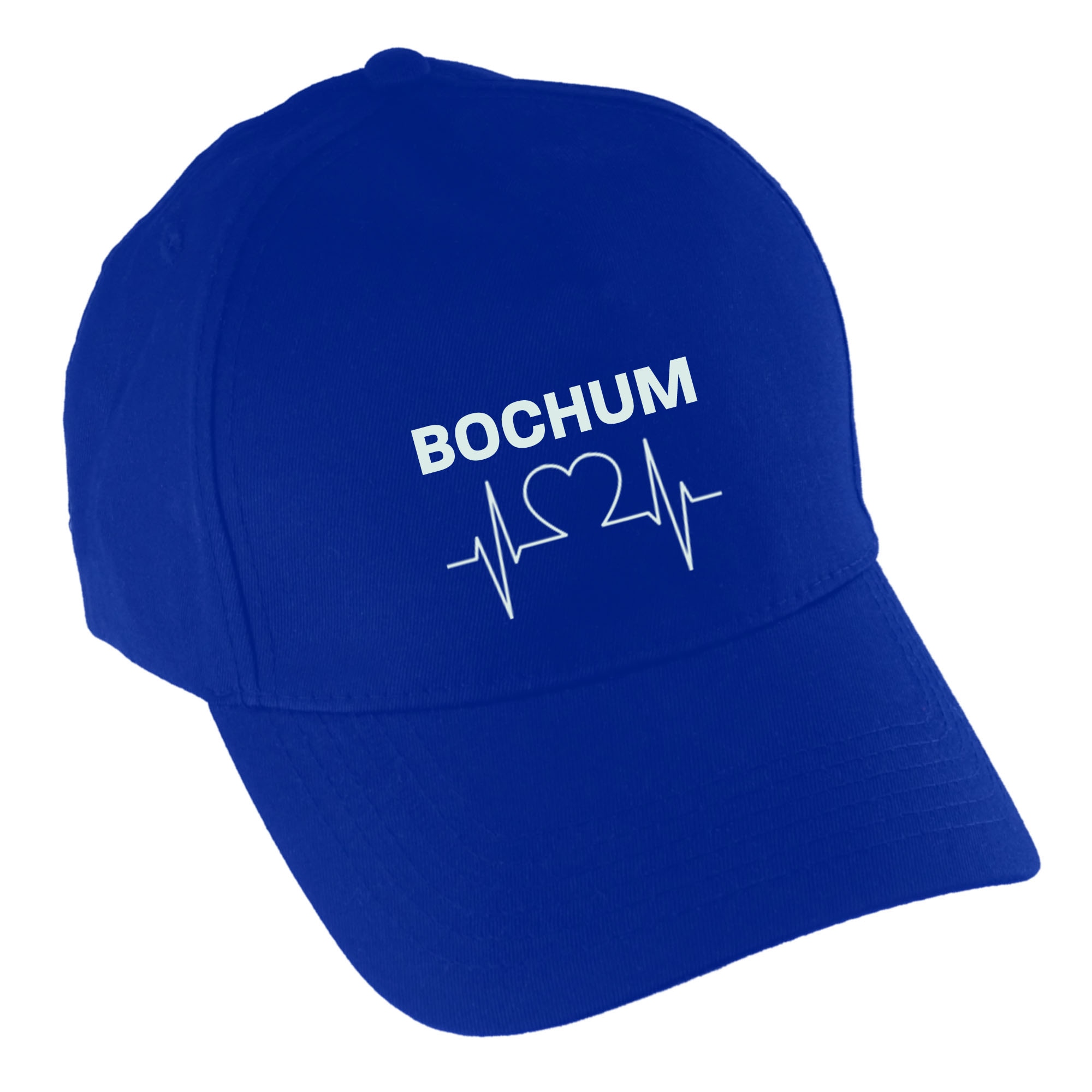 multifanshop Baseballcap - Bochum - Herzschlag - Druck wei&szlig; - M&uuml;tze 