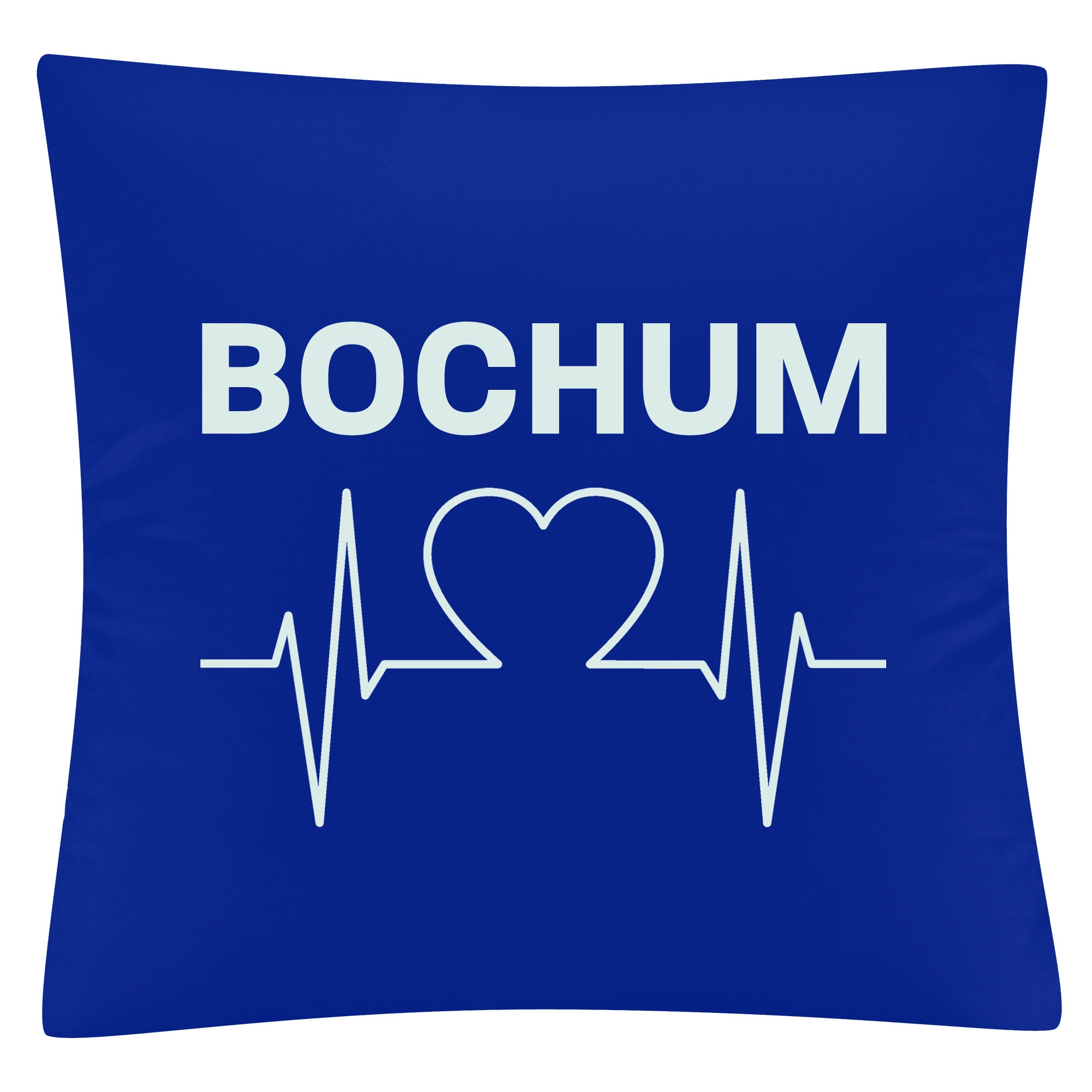 multifanshop Kissenbezug - Bochum - Herzschlag - Druck wei&szlig; - Kissen 
