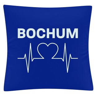 multifanshop Kissenbezug - Bochum - Herzschlag - Druck weiß - Kissen 