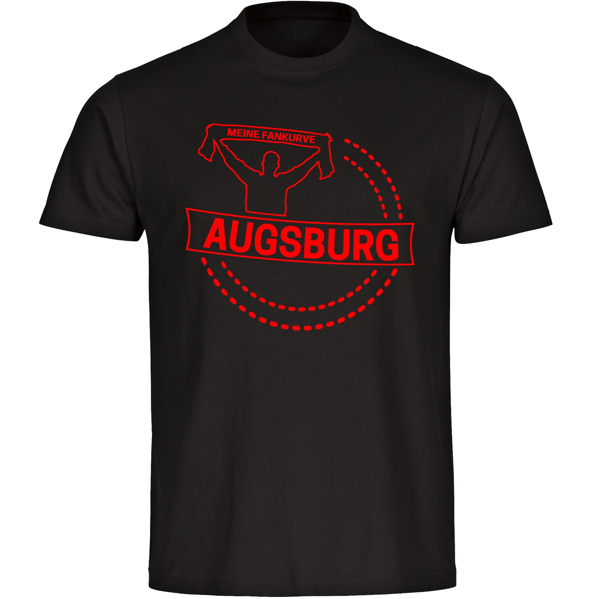 multifanshop Herren T-Shirt - Augsburg - Meine Fankurve - Druck rot - M&auml;nner 