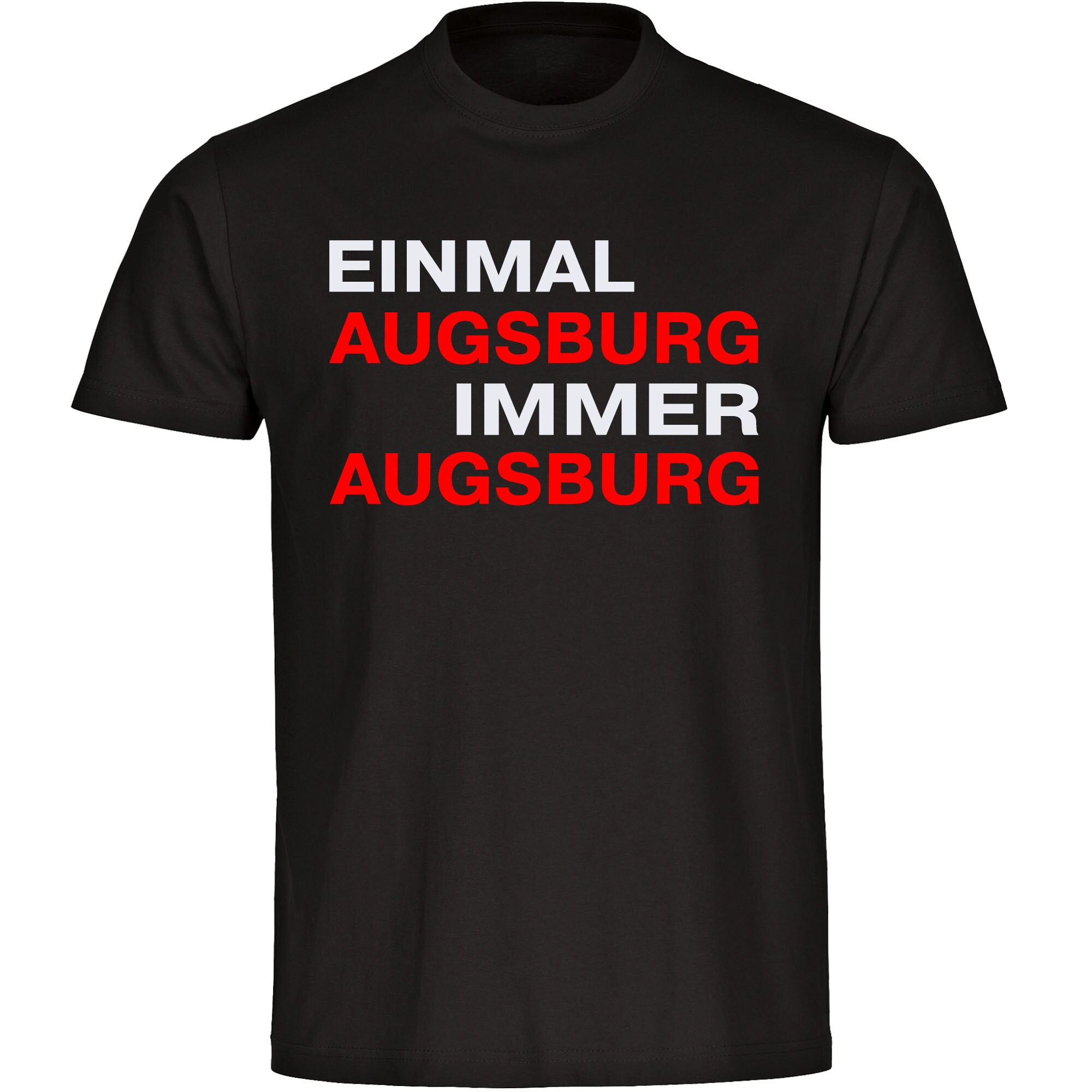 multifanshop Herren T-Shirt - Augsburg - Einmal Immer - Druck rot - M&auml;nner 