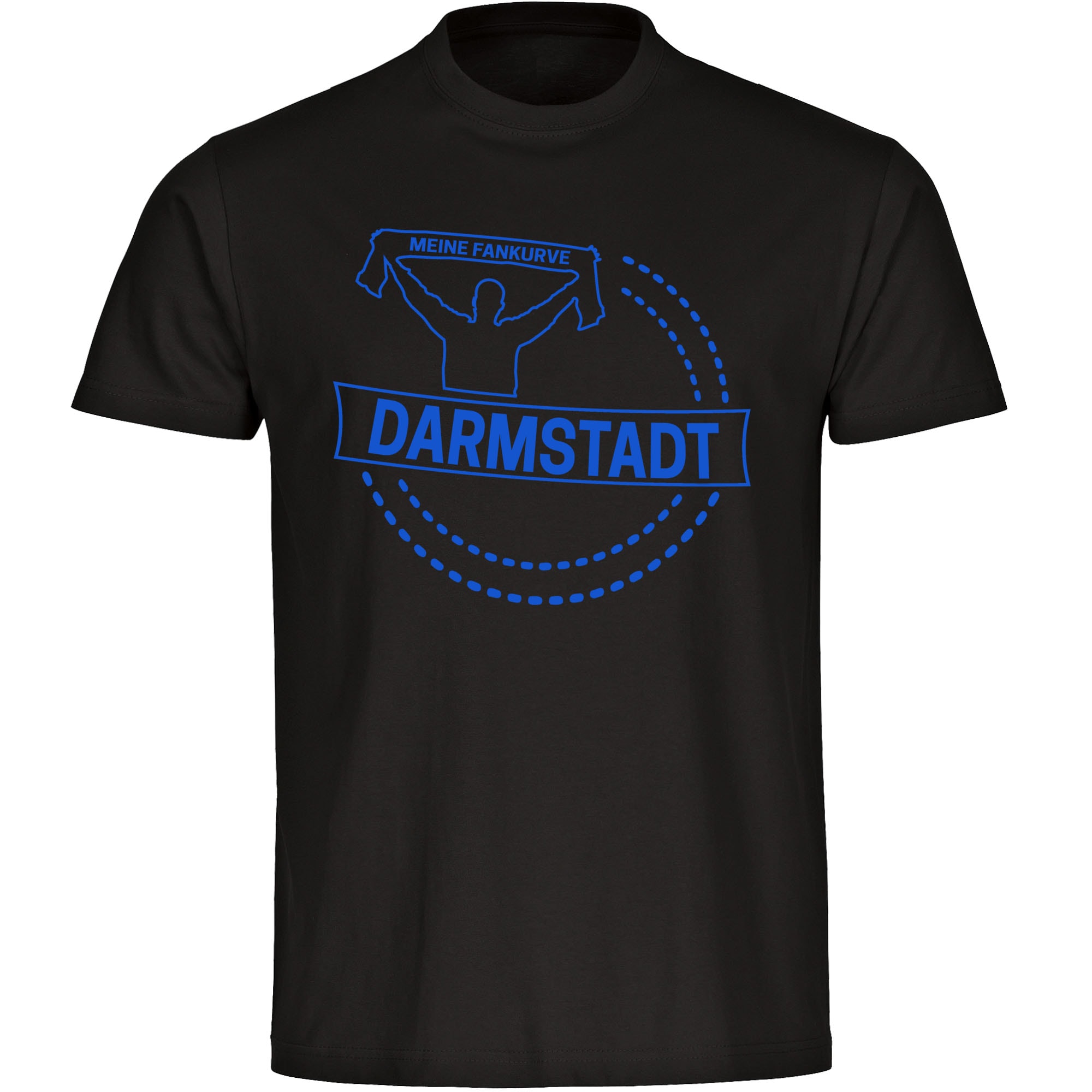 multifanshop Herren T-Shirt - Darmstadt - Meine Fankurve - Druck blau - M&auml;nner 