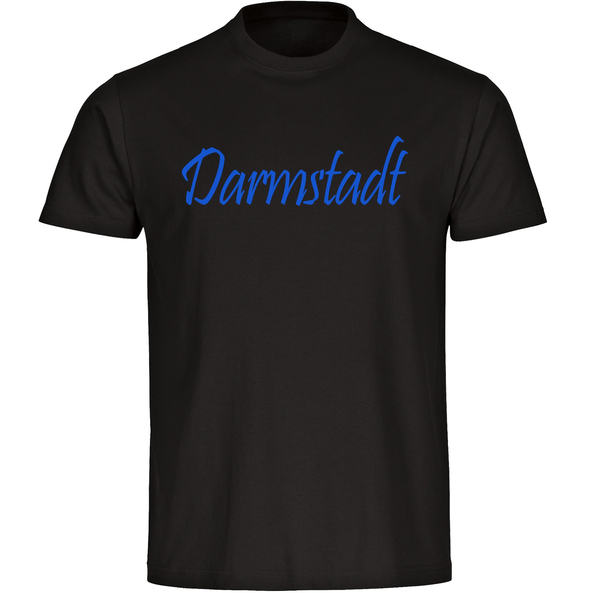 multifanshop Herren T-Shirt - Darmstadt - Schriftzug - Druck blau - M&auml;nner 