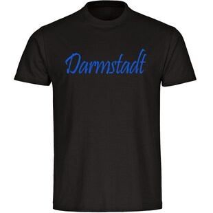 multifanshop Herren T-Shirt - Darmstadt - Schriftzug - Druck blau - Männer 