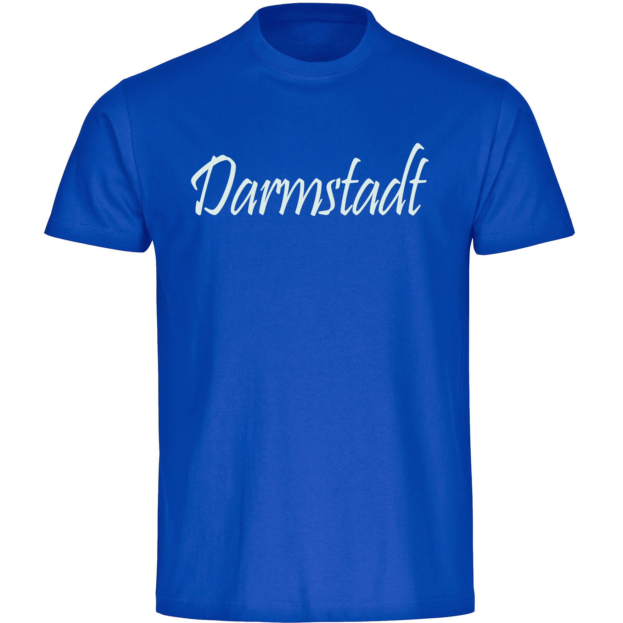 multifanshop Herren T-Shirt - Darmstadt - Schriftzug - Druck wei&szlig; - M&auml;nner 