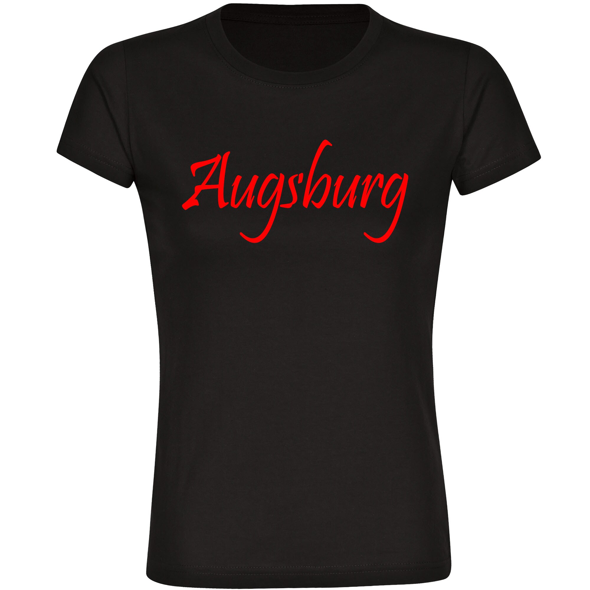 multifanshop Damen T-Shirt - Augsburg - Schriftzug - Druck rot - Frauen 