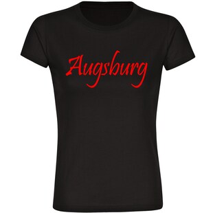 multifanshop Damen T-Shirt - Augsburg - Schriftzug - Druck rot - Frauen 