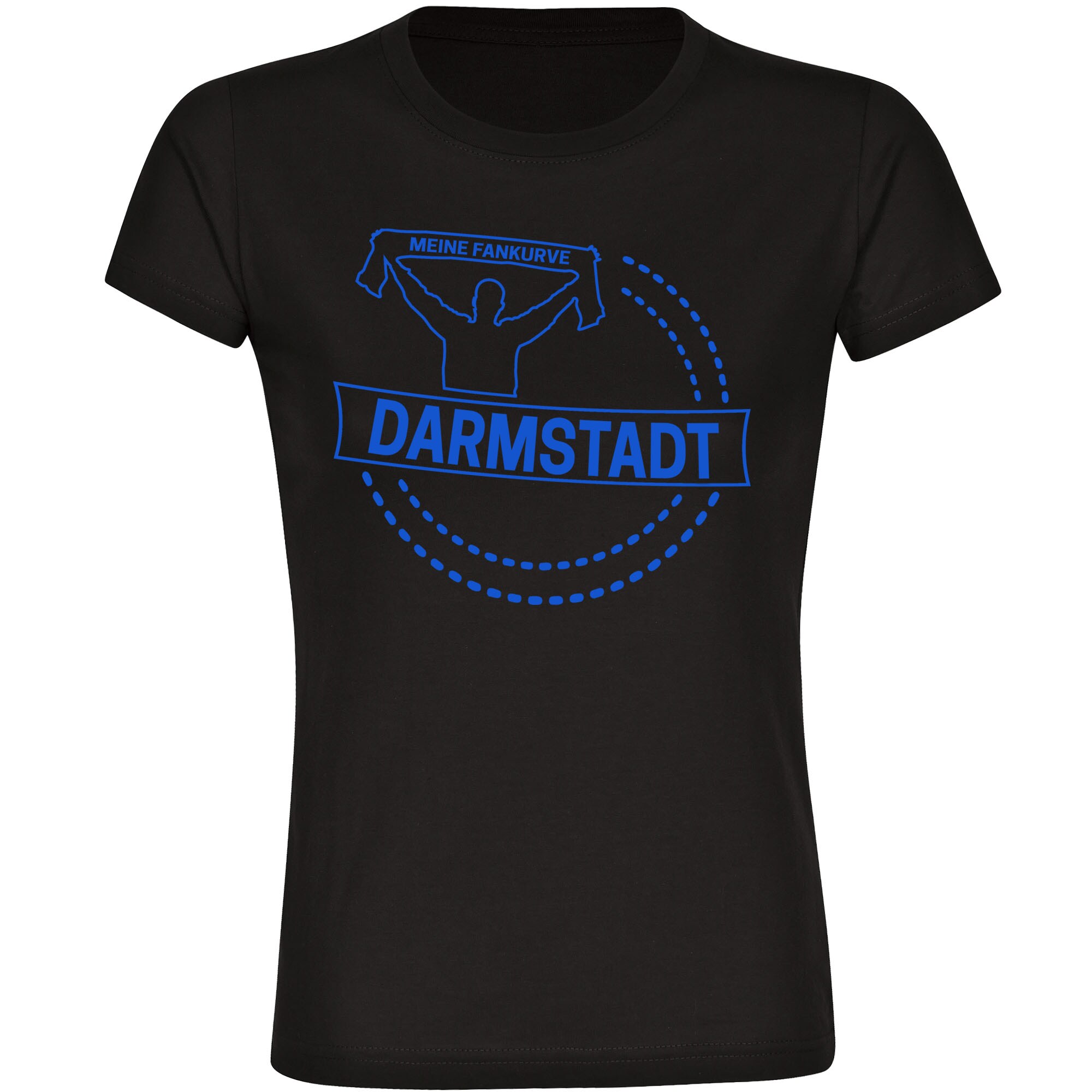 multifanshop Damen T-Shirt - Darmstadt - Meine Fankurve - Druck blau - Frauen 