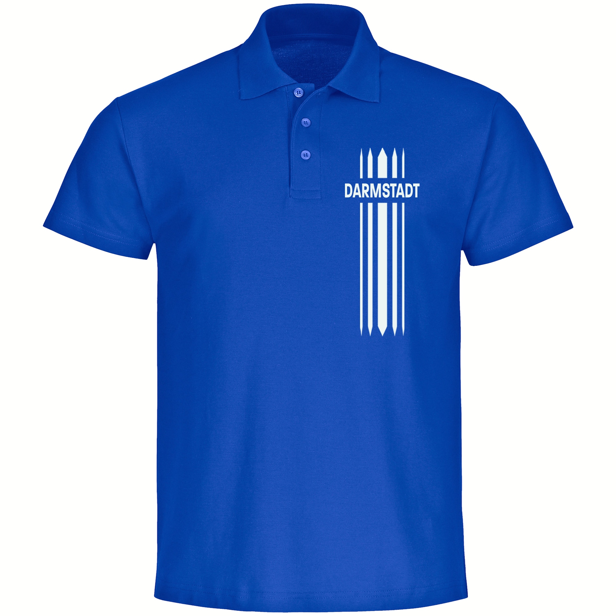 multifanshop Poloshirt - Darmstadt - Streifen - Druck wei&szlig; - Polo 