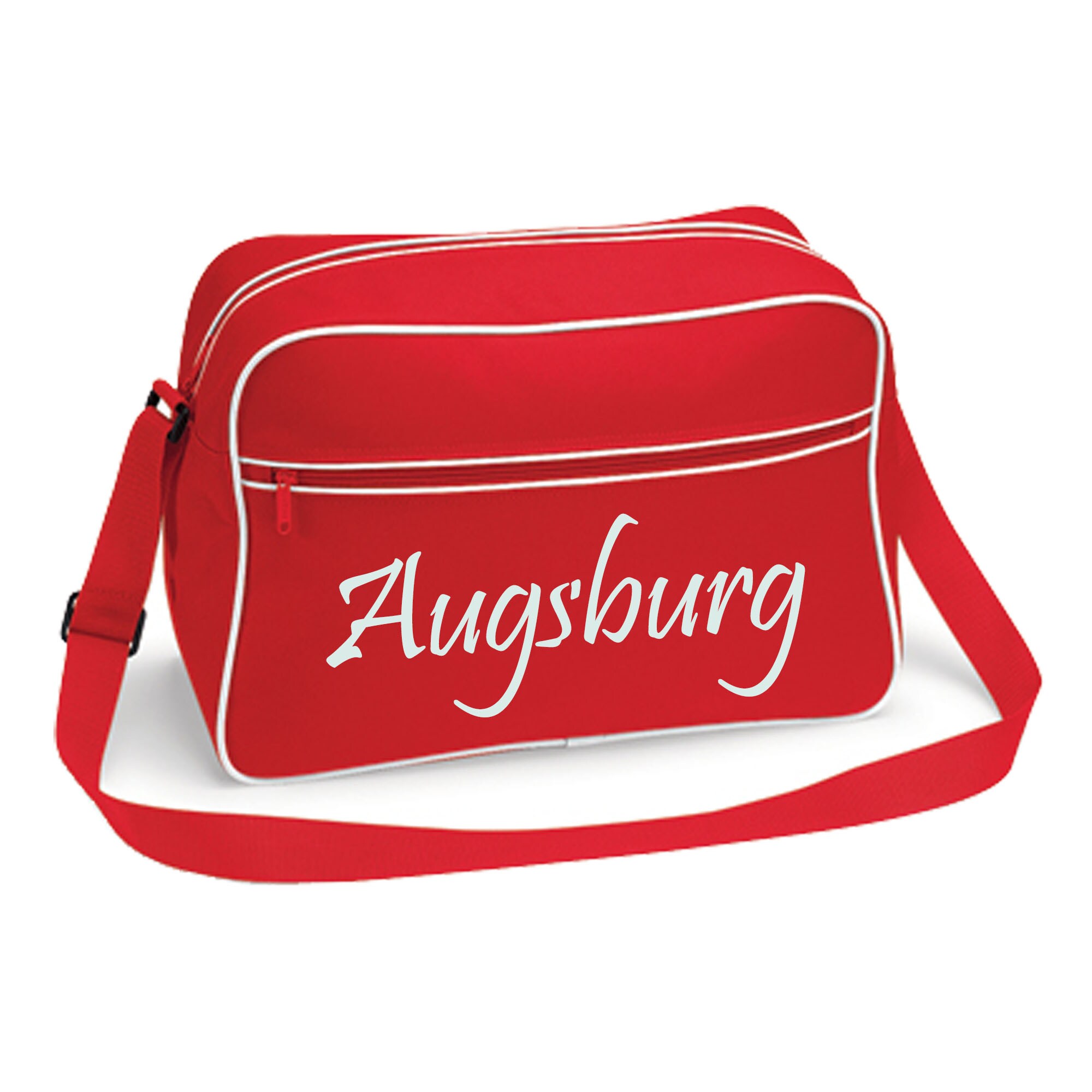 multifanshop Retrotasche - Augsburg - Schriftzug - Druck wei&szlig; - Tasche 