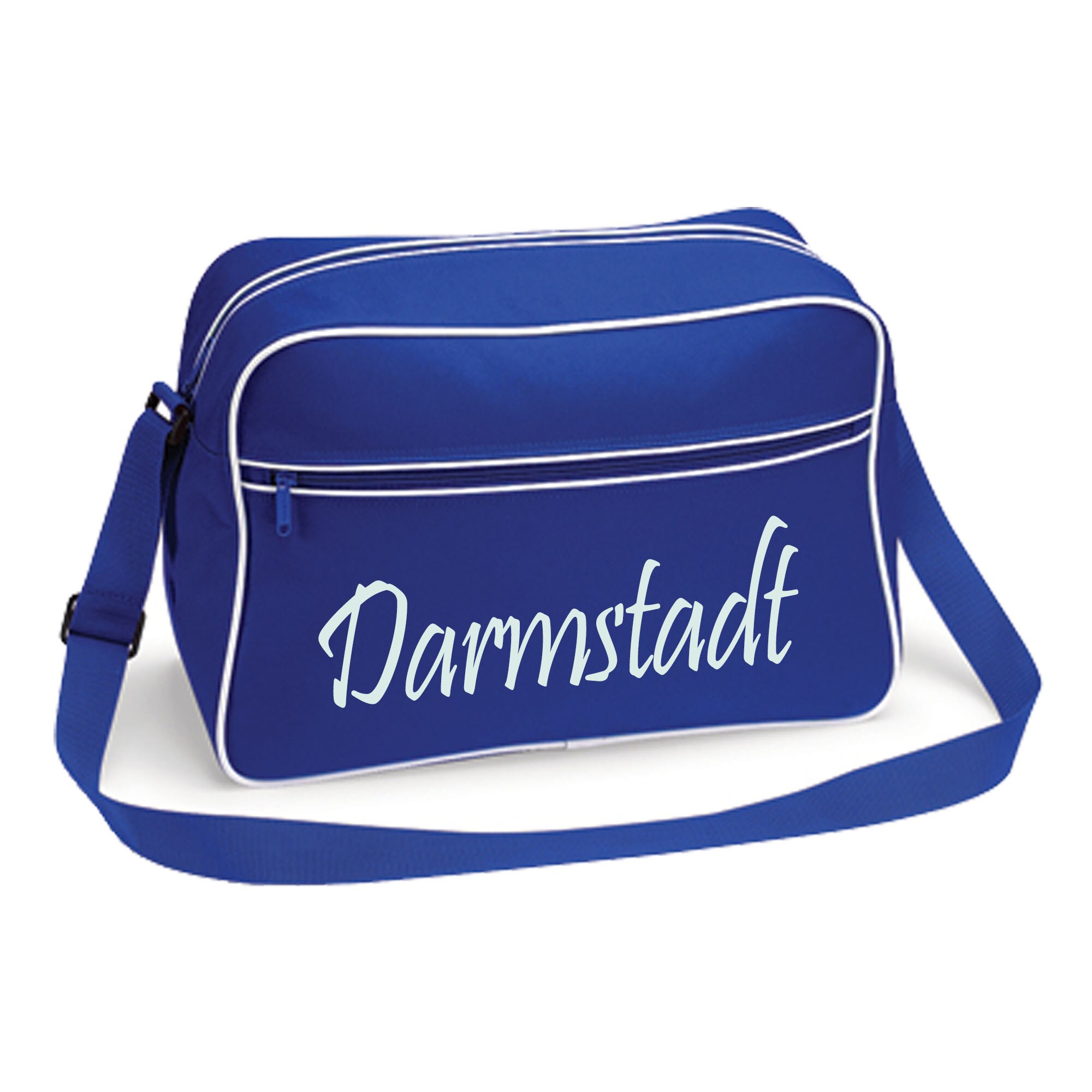 multifanshop Retrotasche - Darmstadt - Schriftzug - Druck wei&szlig; - Tasche 