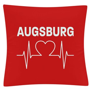 multifanshop Kissenbezug - Augsburg - Herzschlag - Druck weiß - Kissen 